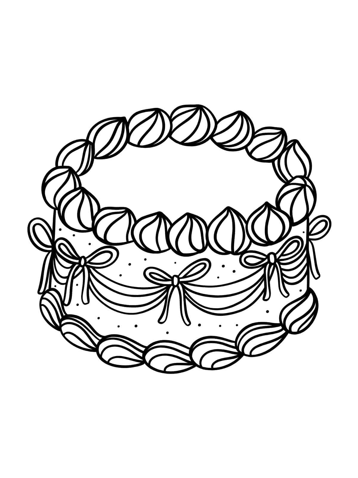 Adorable Cake Coloring Pages