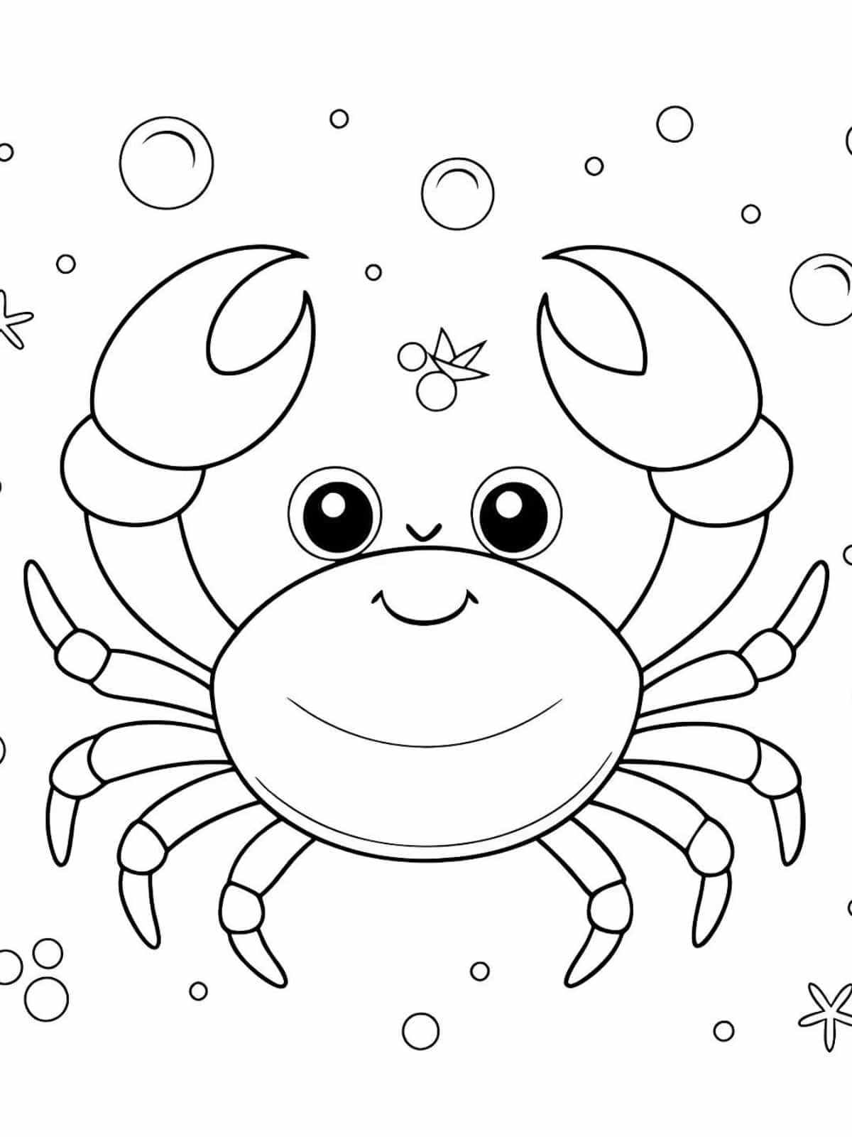 Adorable Crabs In A Reef Coloring Sheets