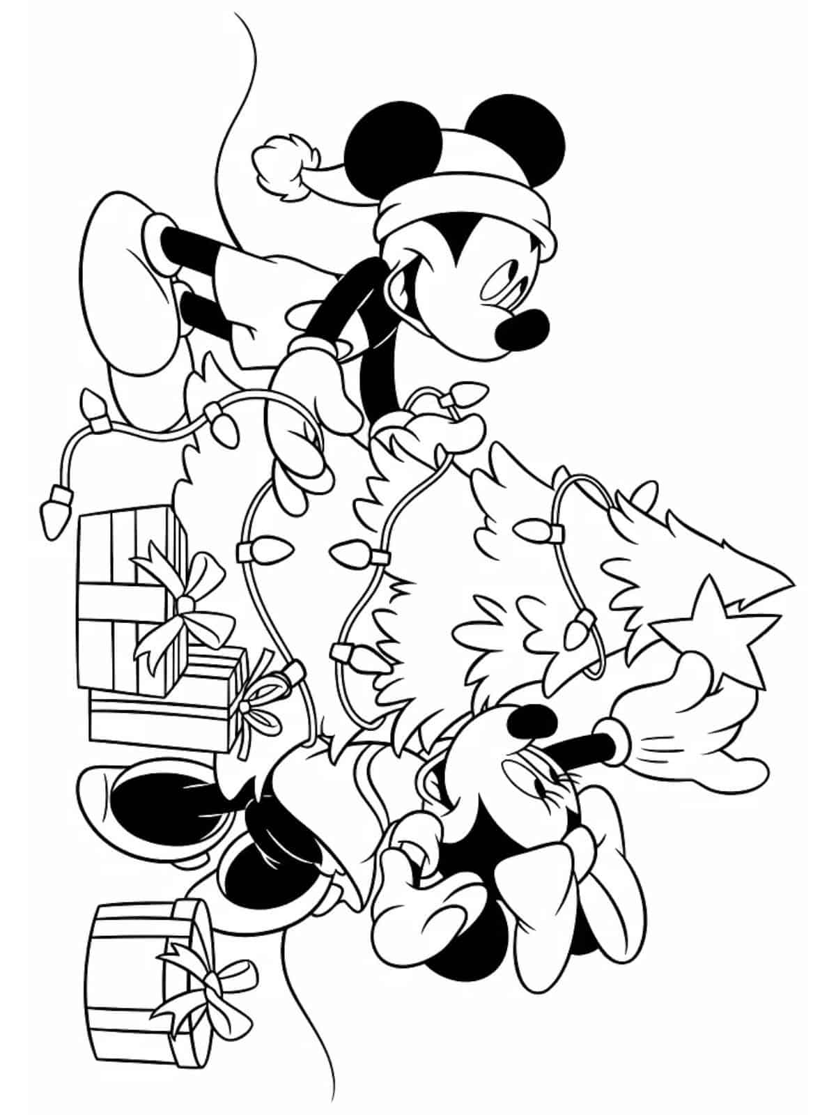 Adorable Disney Christmas Coloring Pages