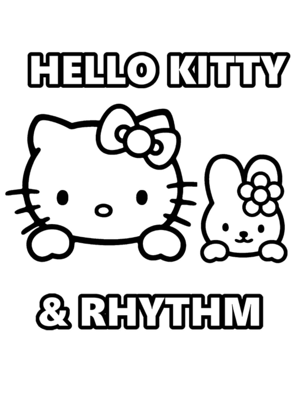 Adorable Hello Kitty And Rhythm Coloring Sheets