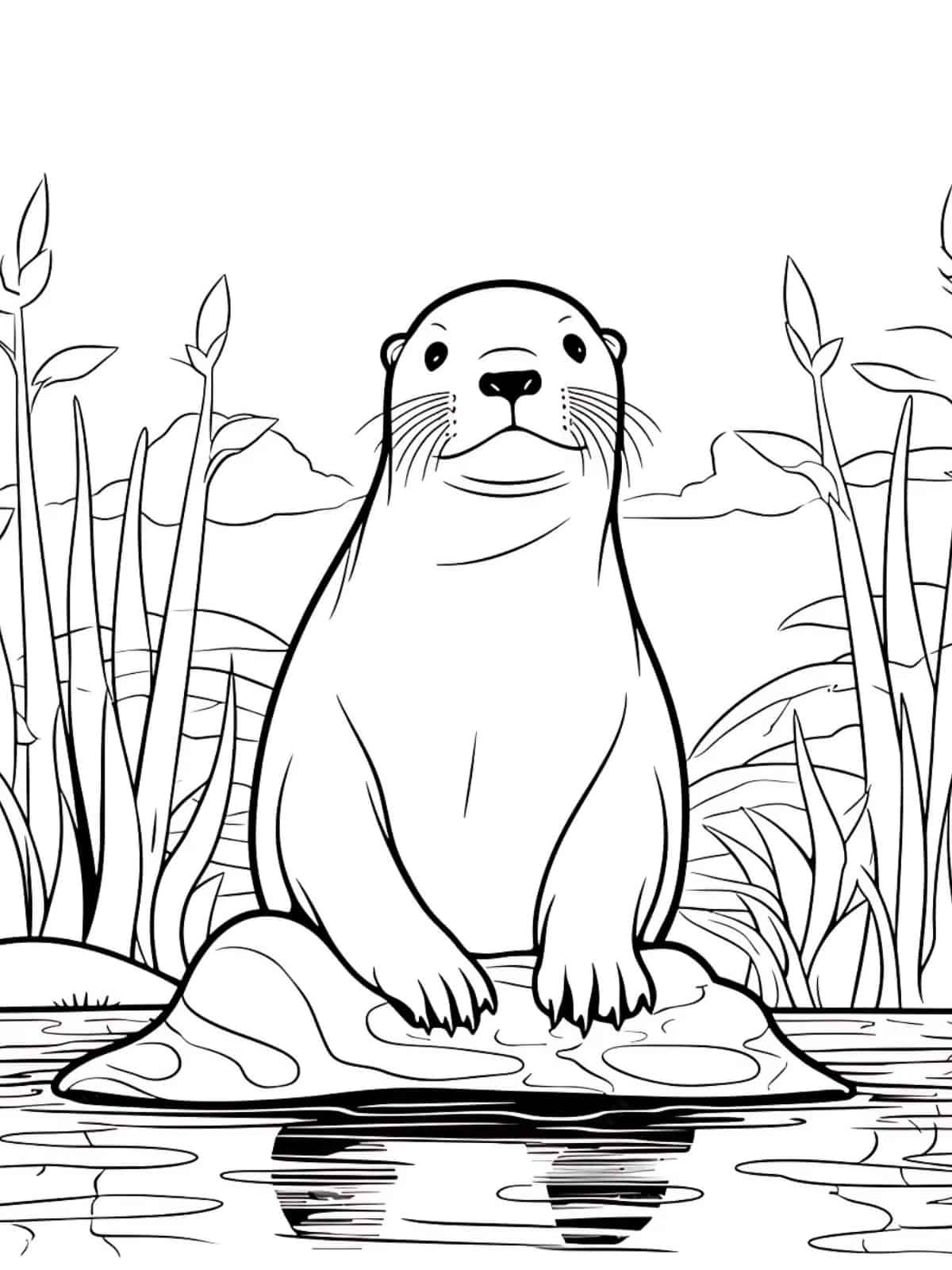 Adorable Otter Coloring Sheets