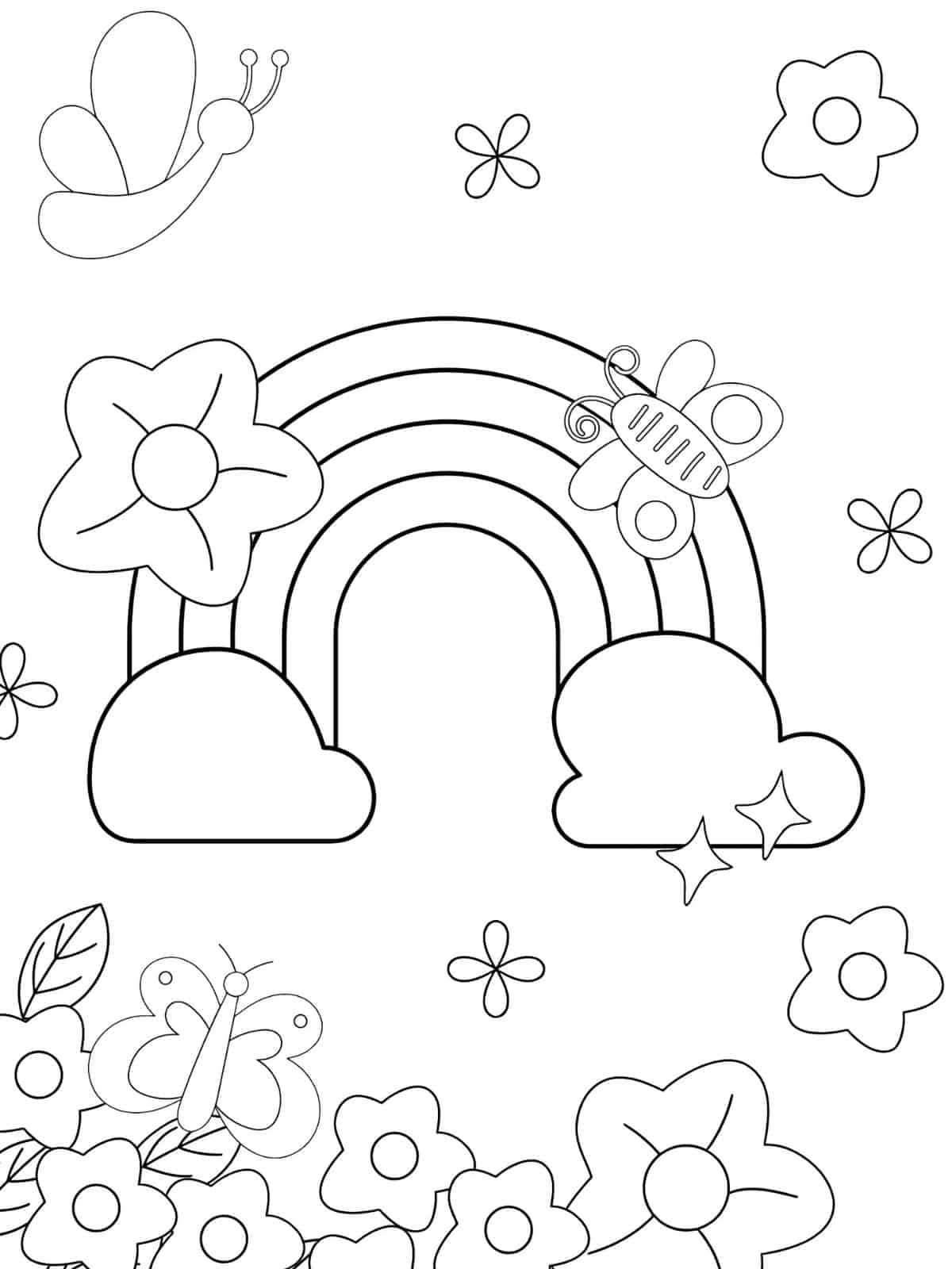 Adorable Rainbow Coloring Pages