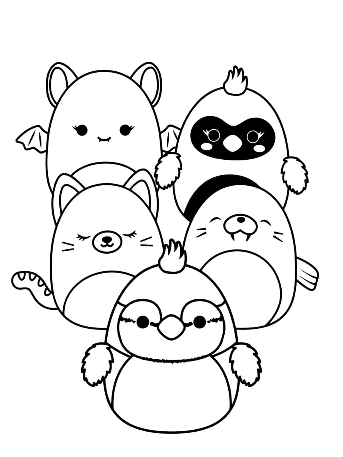 Adorable Squishmallow Coloring Pages