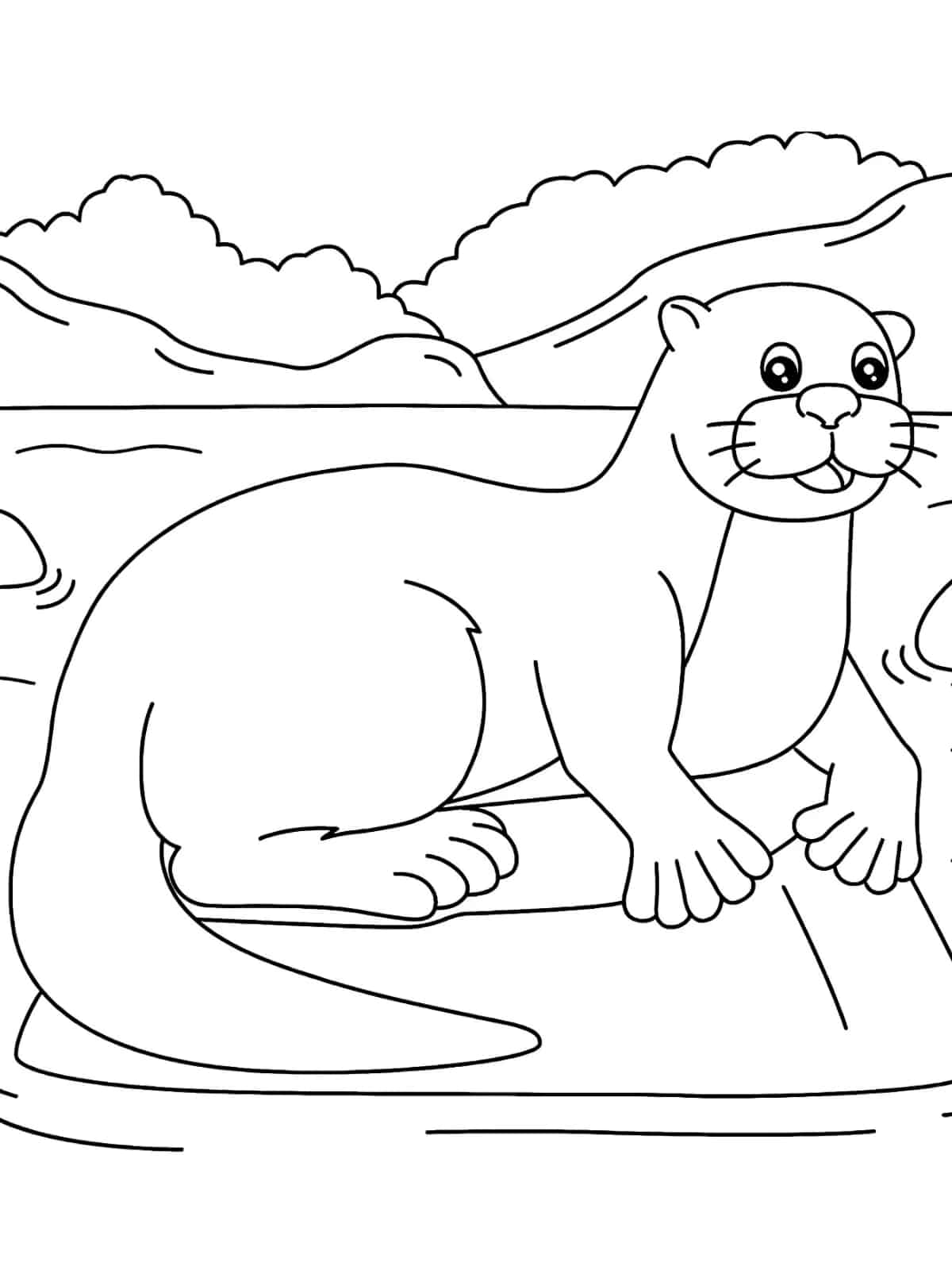 Advanced Otter Coloring Pages