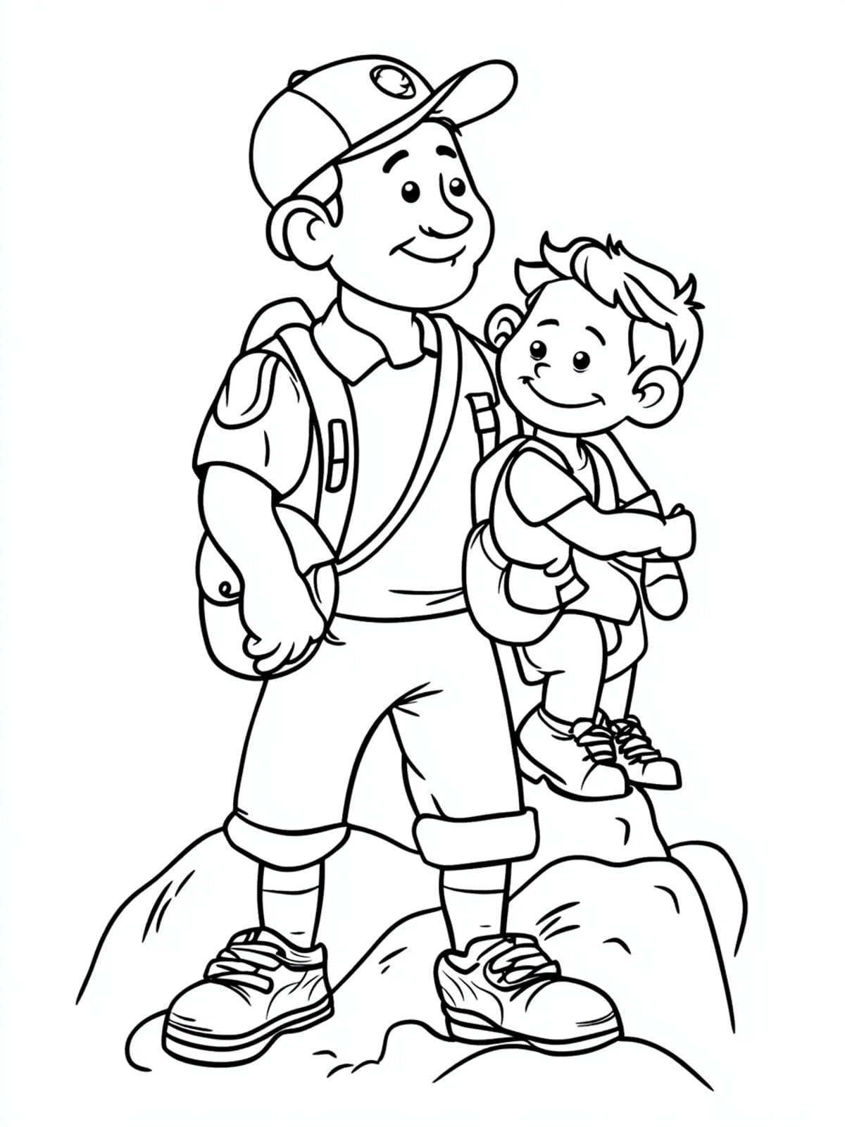 Adventure Dad Fathers Day Coloring Pages For Kids