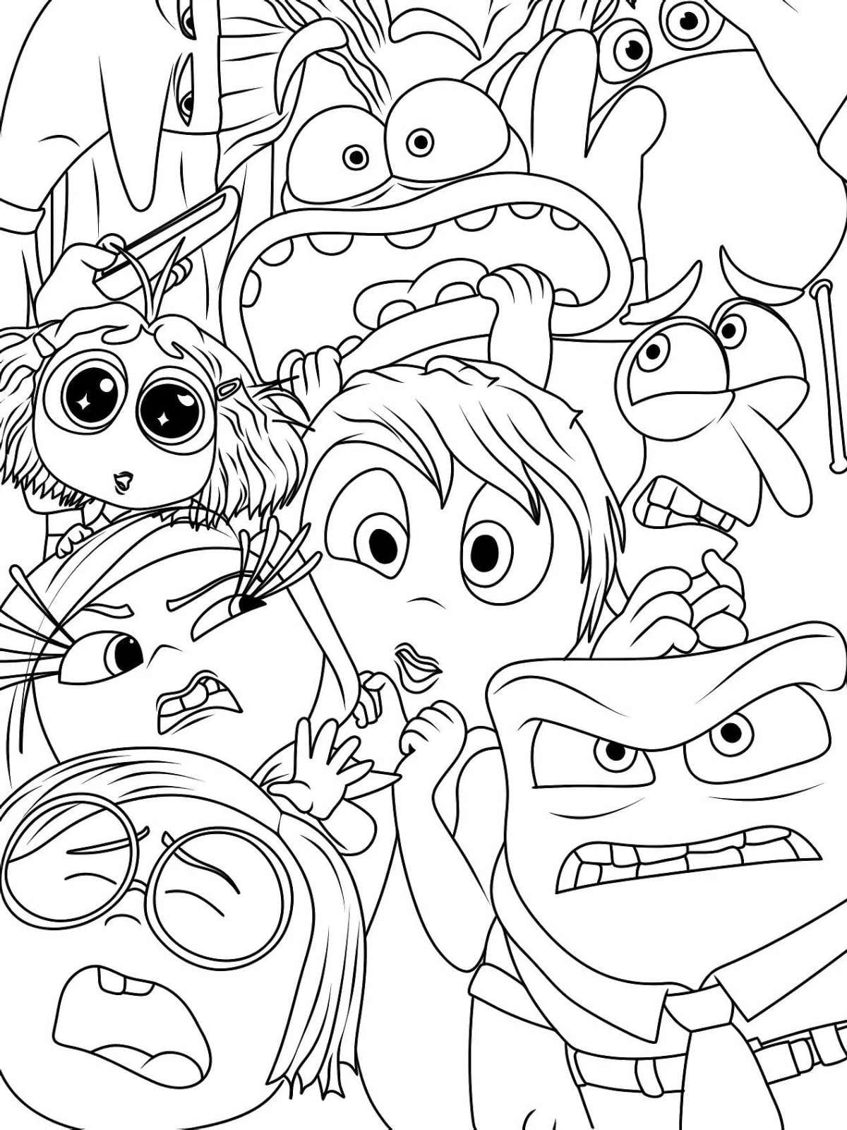 All Characters Inside Out Coloring Pages For Kids