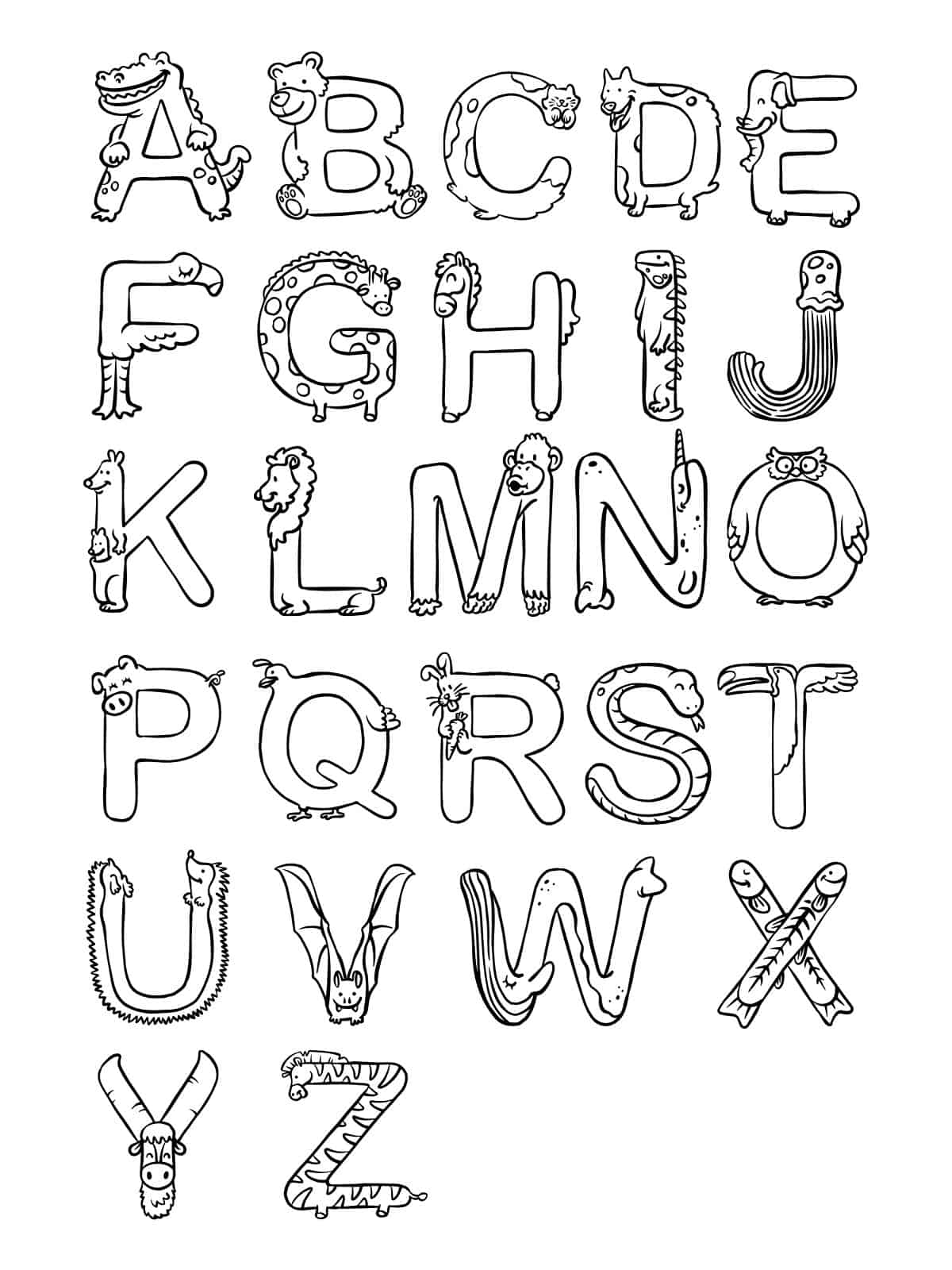 Alphabet Coloring Pages For Kids