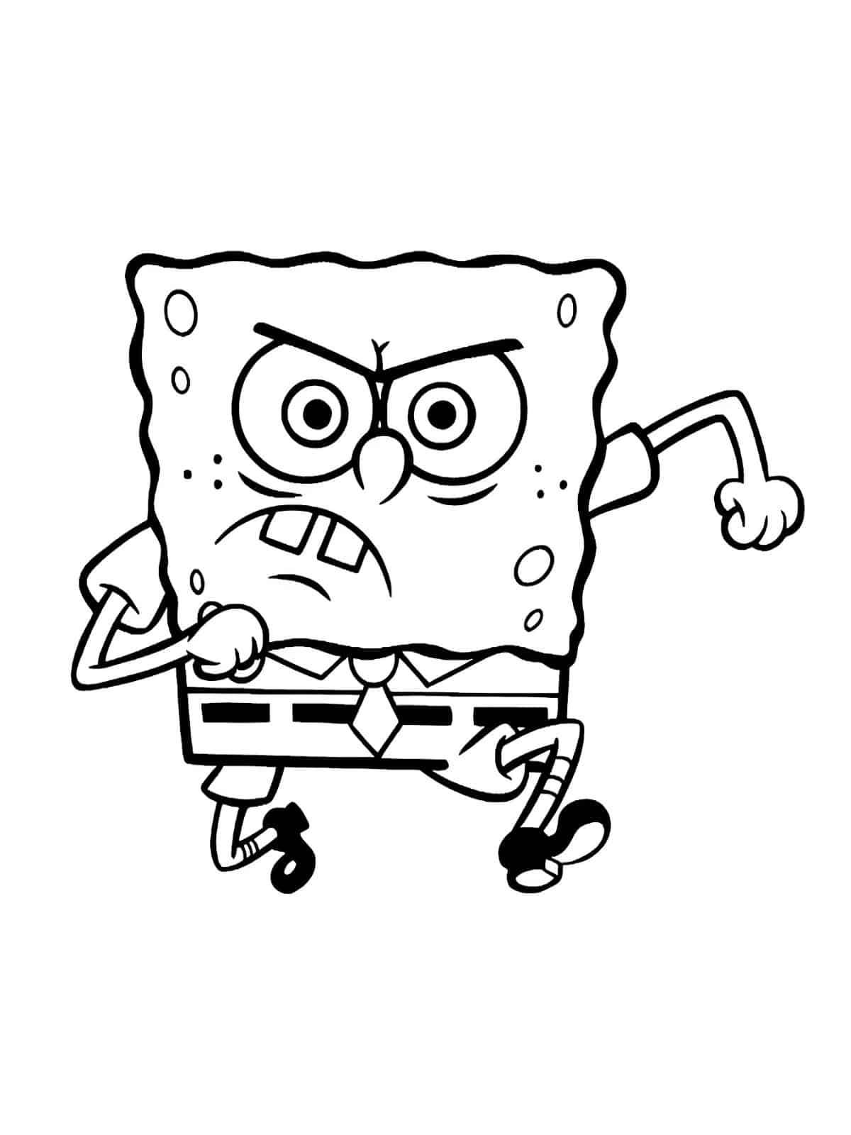 Angry Spongebob For Kids Coloring Pages