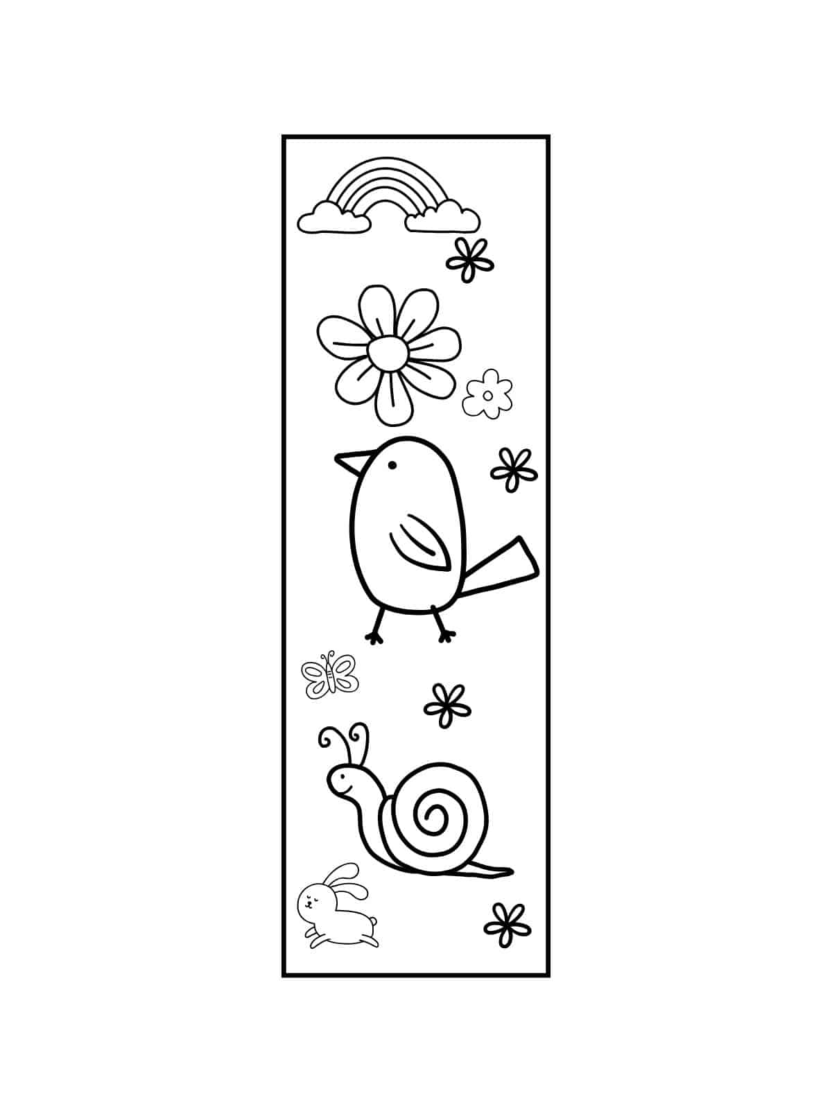 Animal Bookmark Coloring Pages