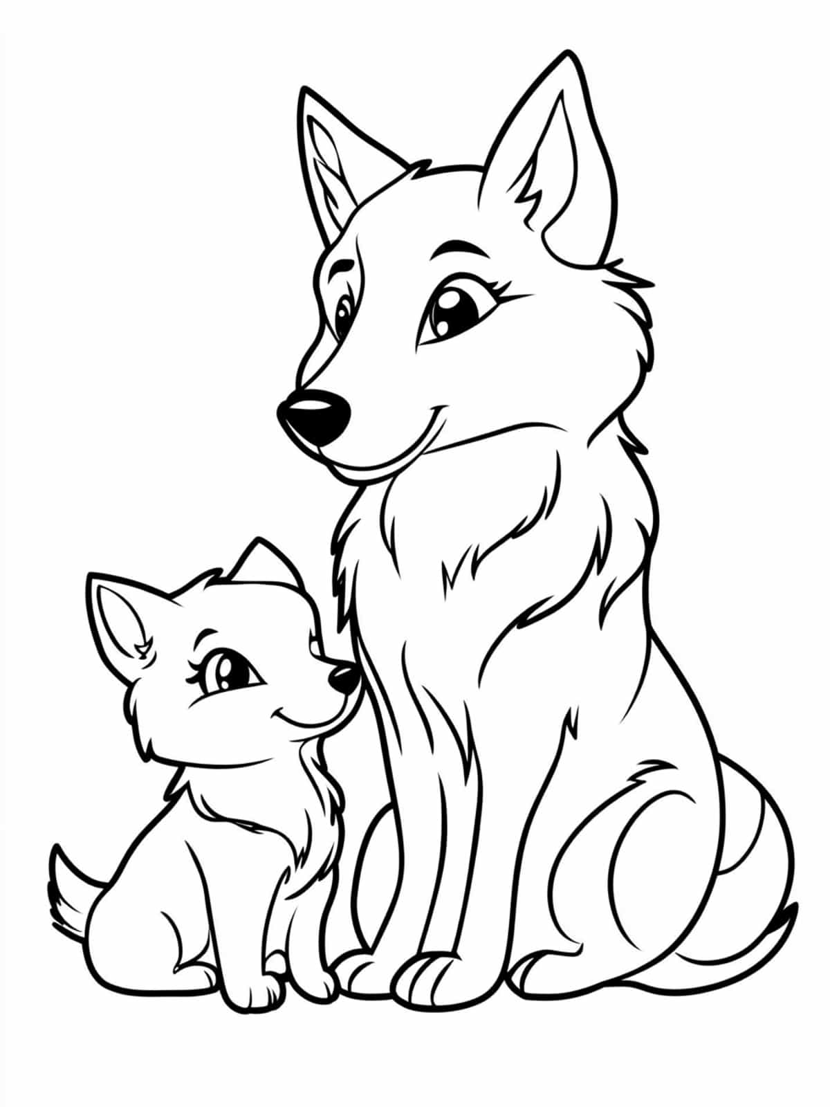 Animals And Baby Animals Mothers Day Coloring Page