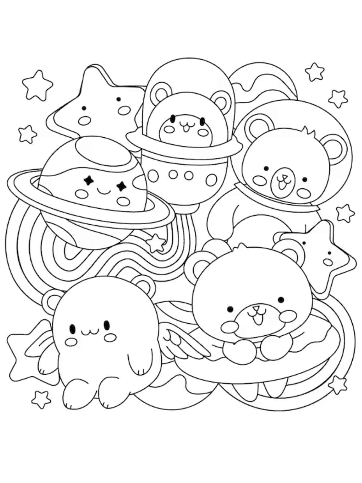 Animals In Space Coloring Pages