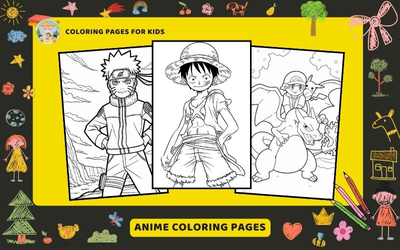 Anime Coloring Pages Featured Image