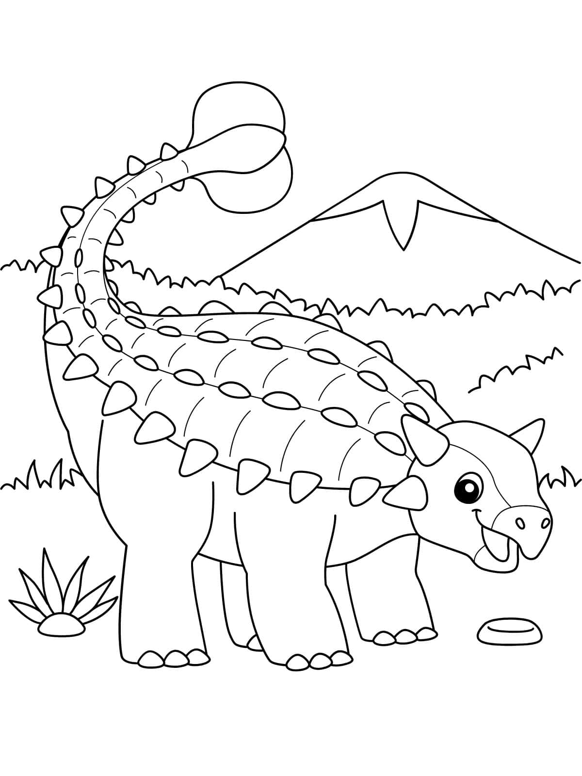 Ankylosaurus Dinosaur Coloring Sheets For Kids