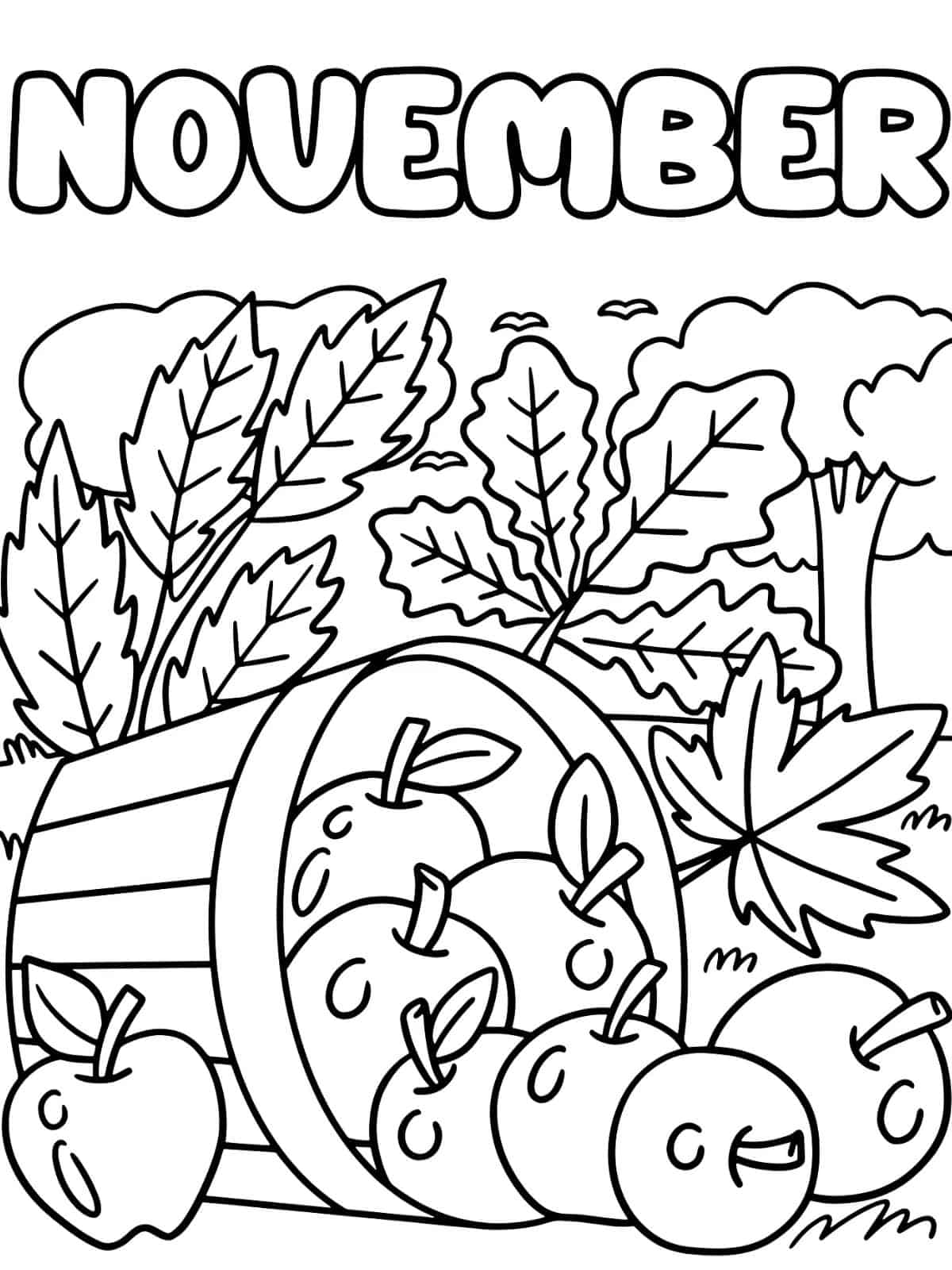 Apple Novembers Coloring Pages