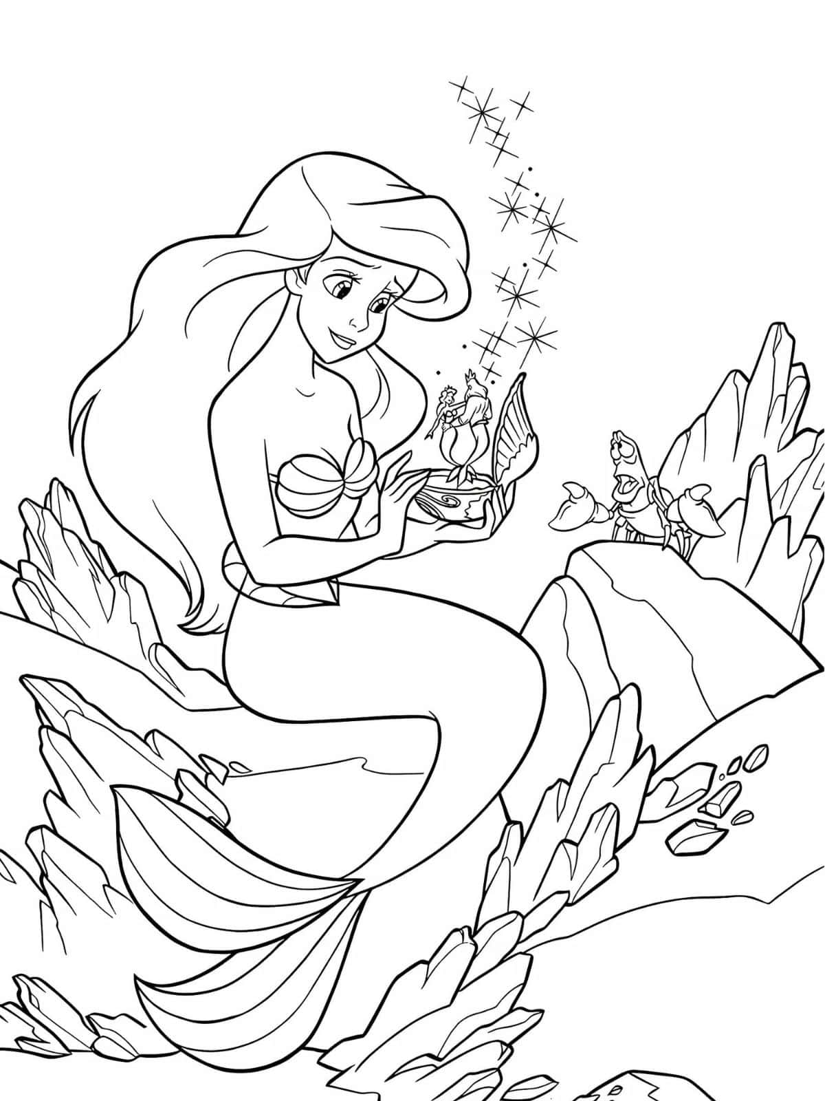 Ariel Cartoon Coloring Pages