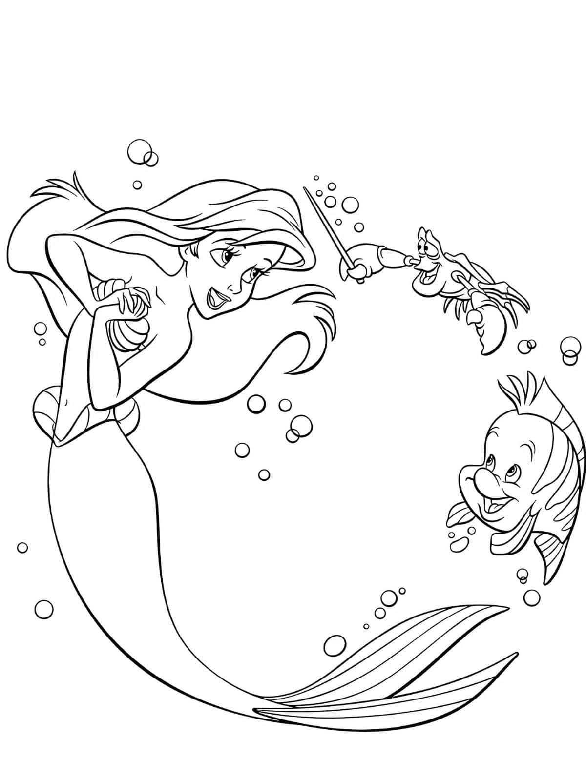 Ariel Dancing Coloring Pages