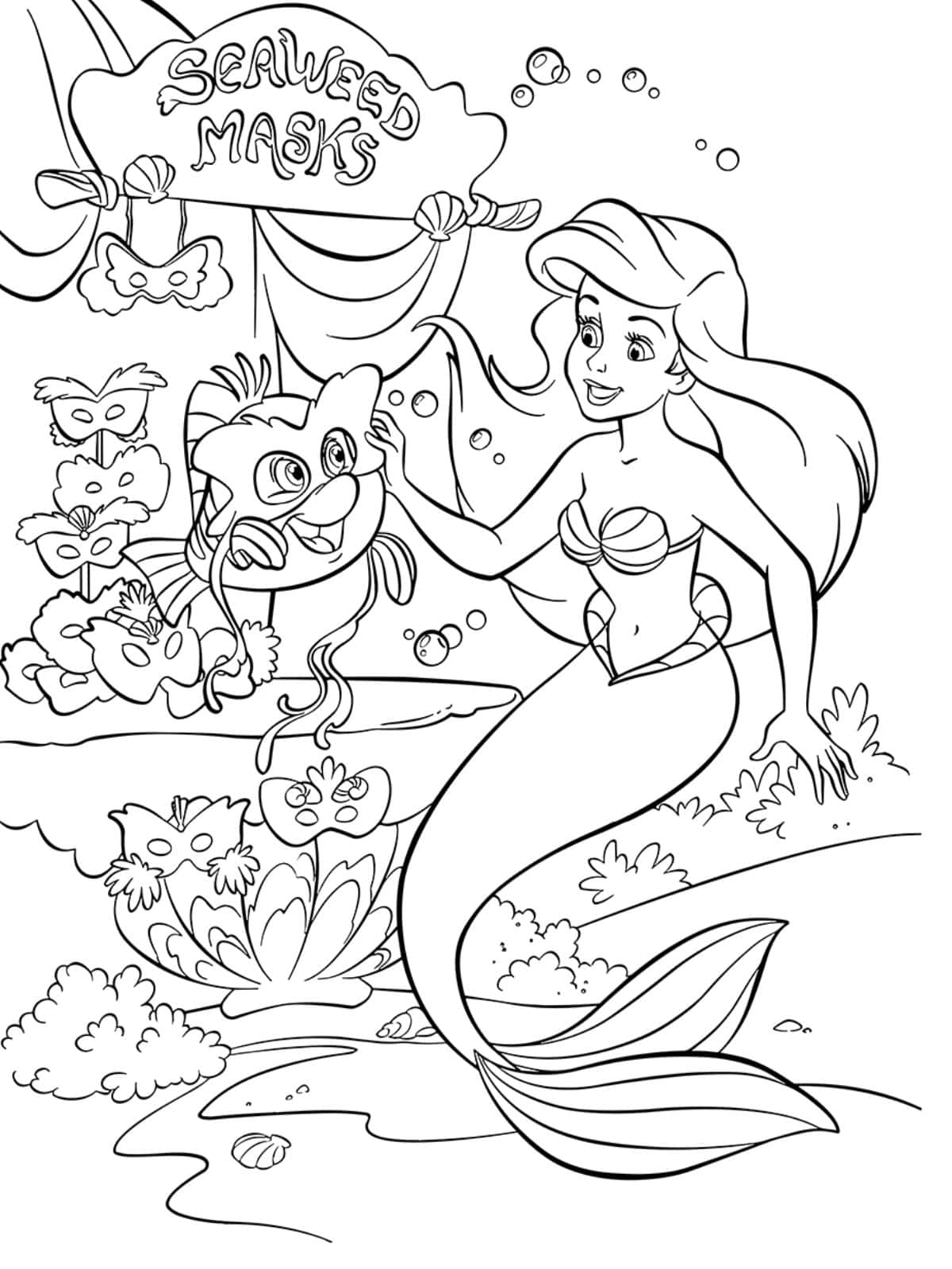 Ariel Excited Coloring Pages