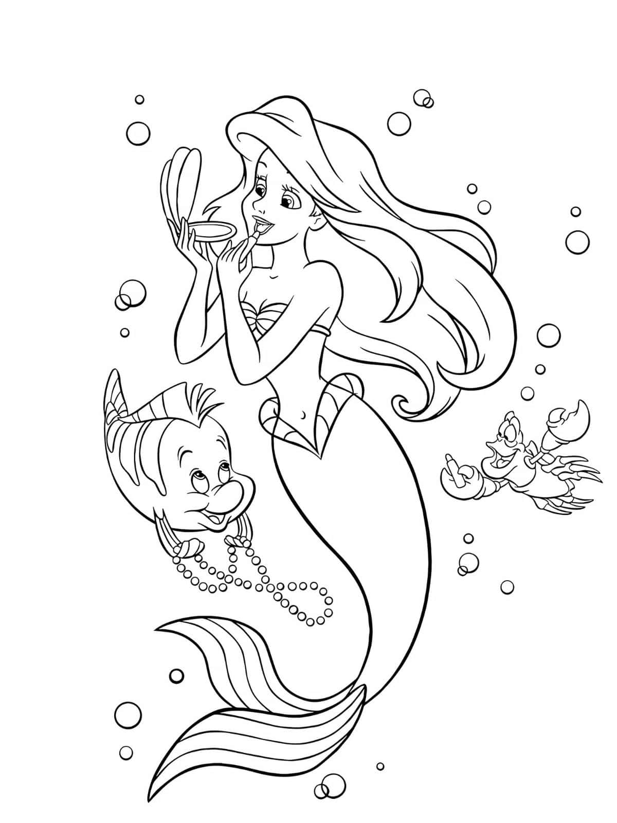 Ariel Living Happily Ever After Coloring Pages