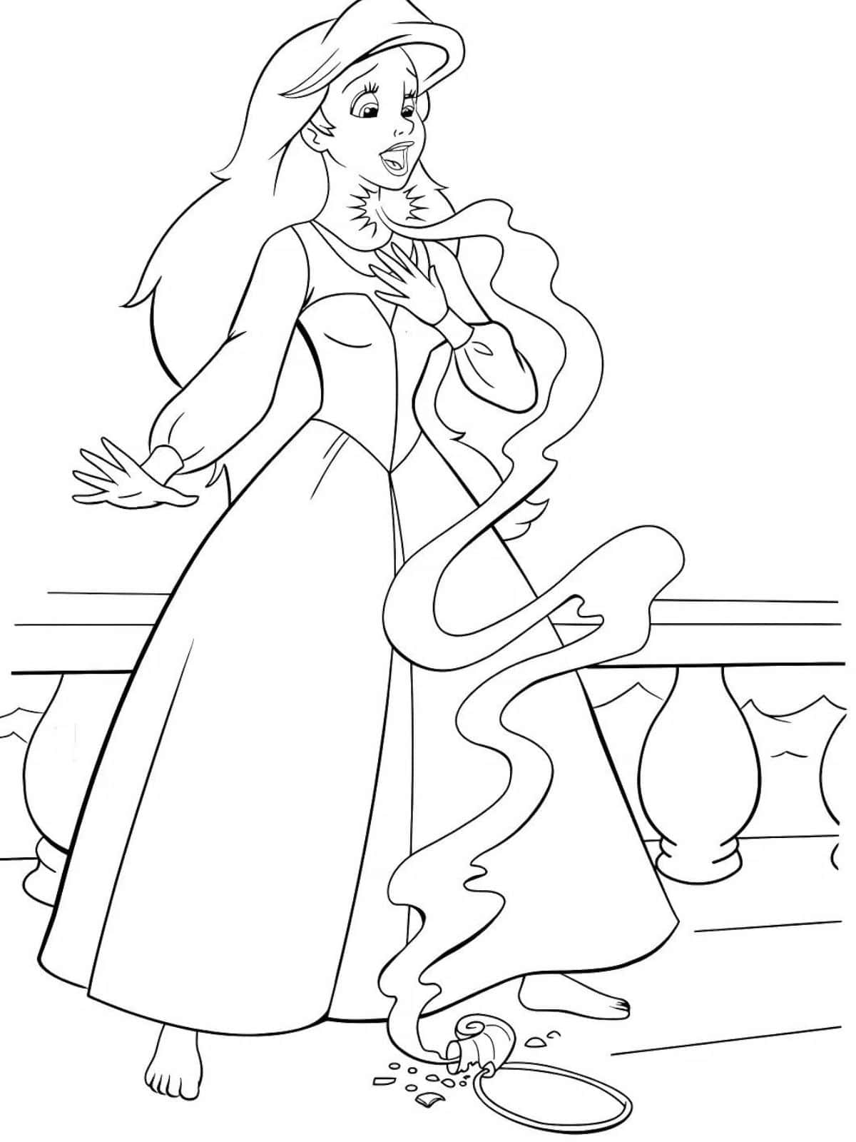 Ariel Lose Her Voice Coloring Pages