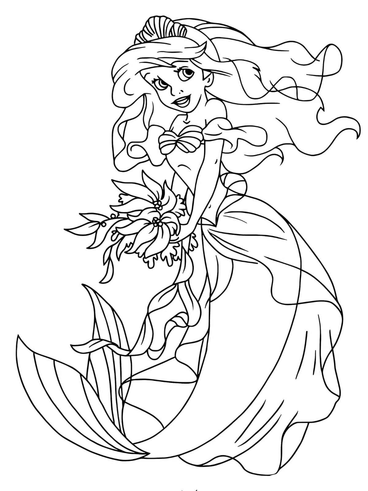 Ariel Realistic Coloring Pages