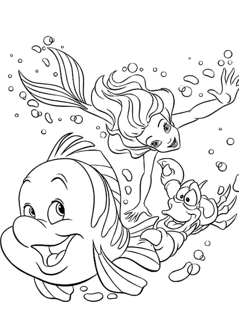 Ariel Coloring Pages Dive into a World of Ocean Adventure 🧜‍♀️