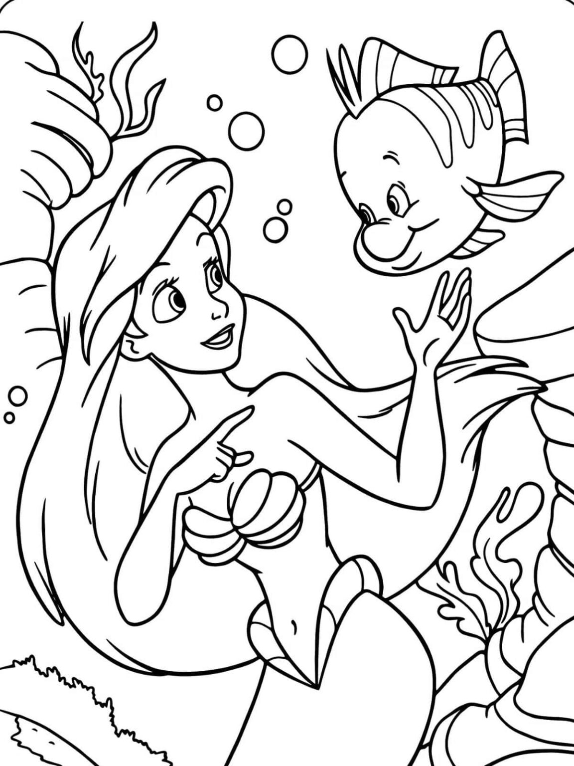 Ariel Coloring Pages: Dive into a World of Ocean Adventure 🧜‍♀️ ...