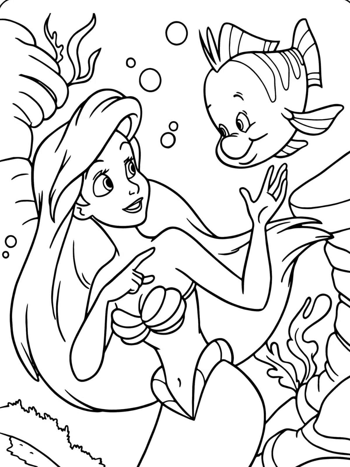 Ariel With Flotsam And Jetsam Coloring Pages