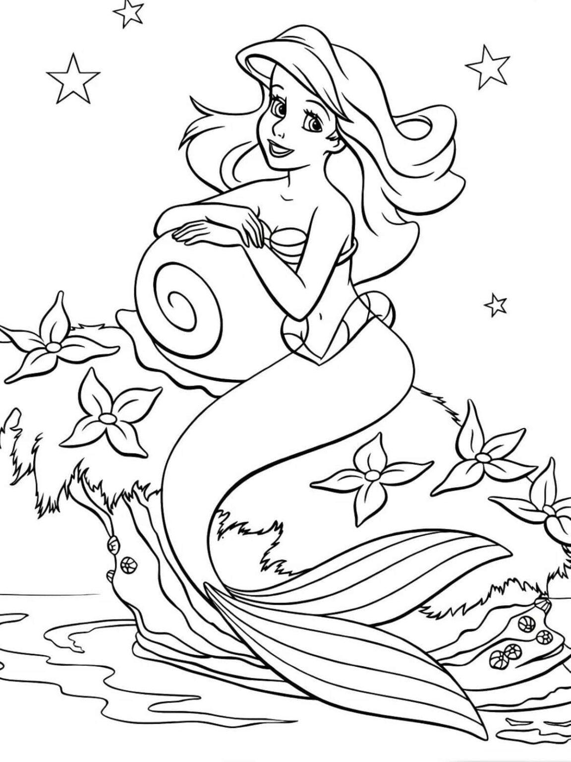 Ariel Coloring Pages: Dive into a World of Ocean Adventure 🧜‍♀️ ...