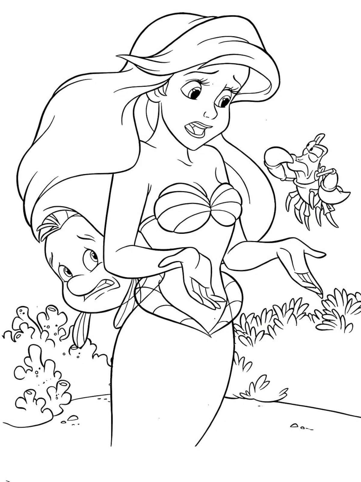 Ariel With Max Coloring Pages