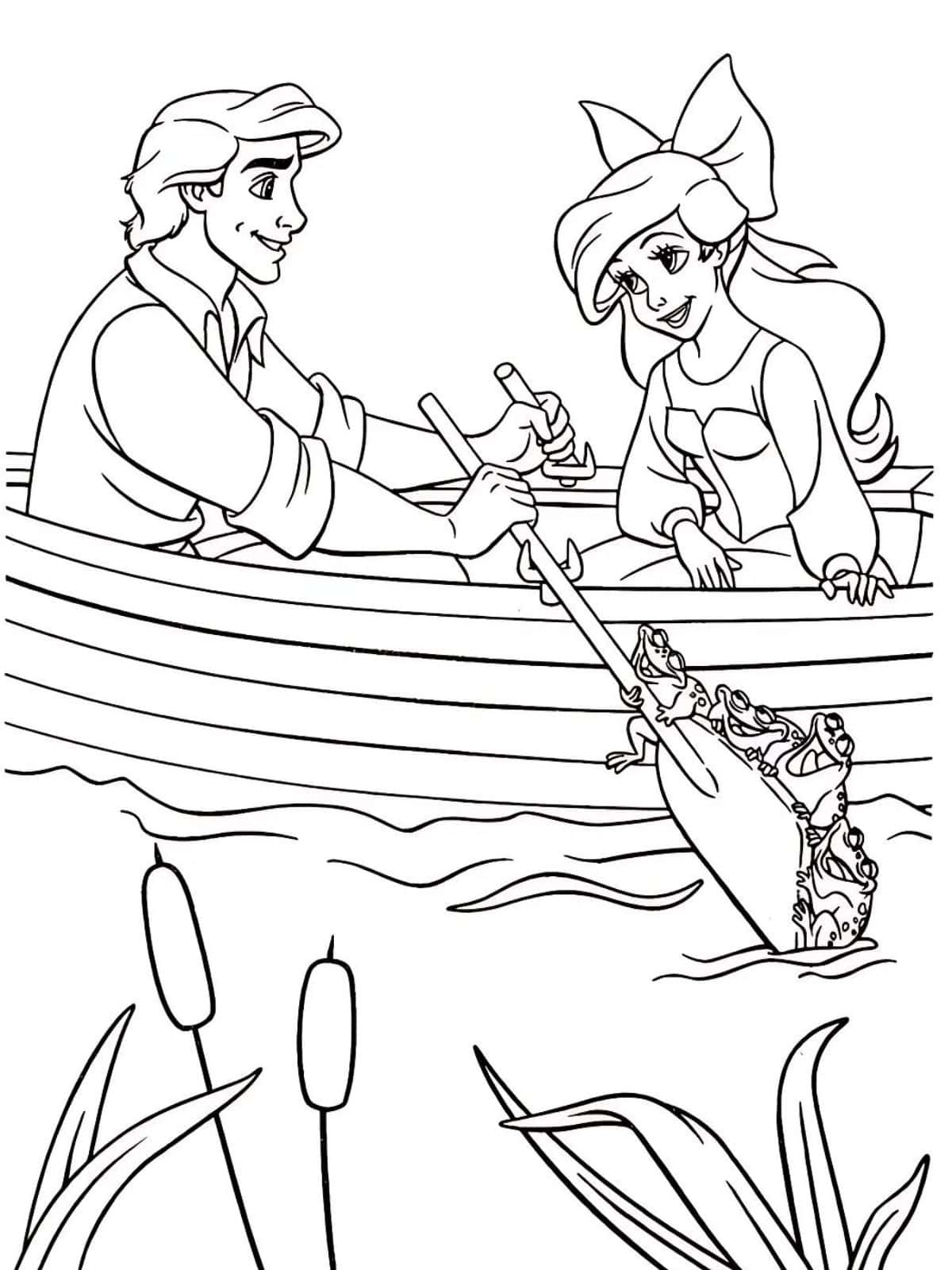 Ariel With Prince Eric Coloring Pages