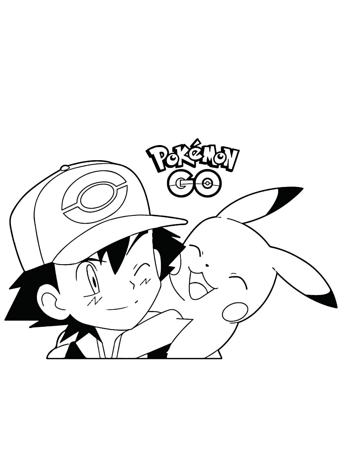 Ash And Pikachu Pokemon Go Coloring Pages