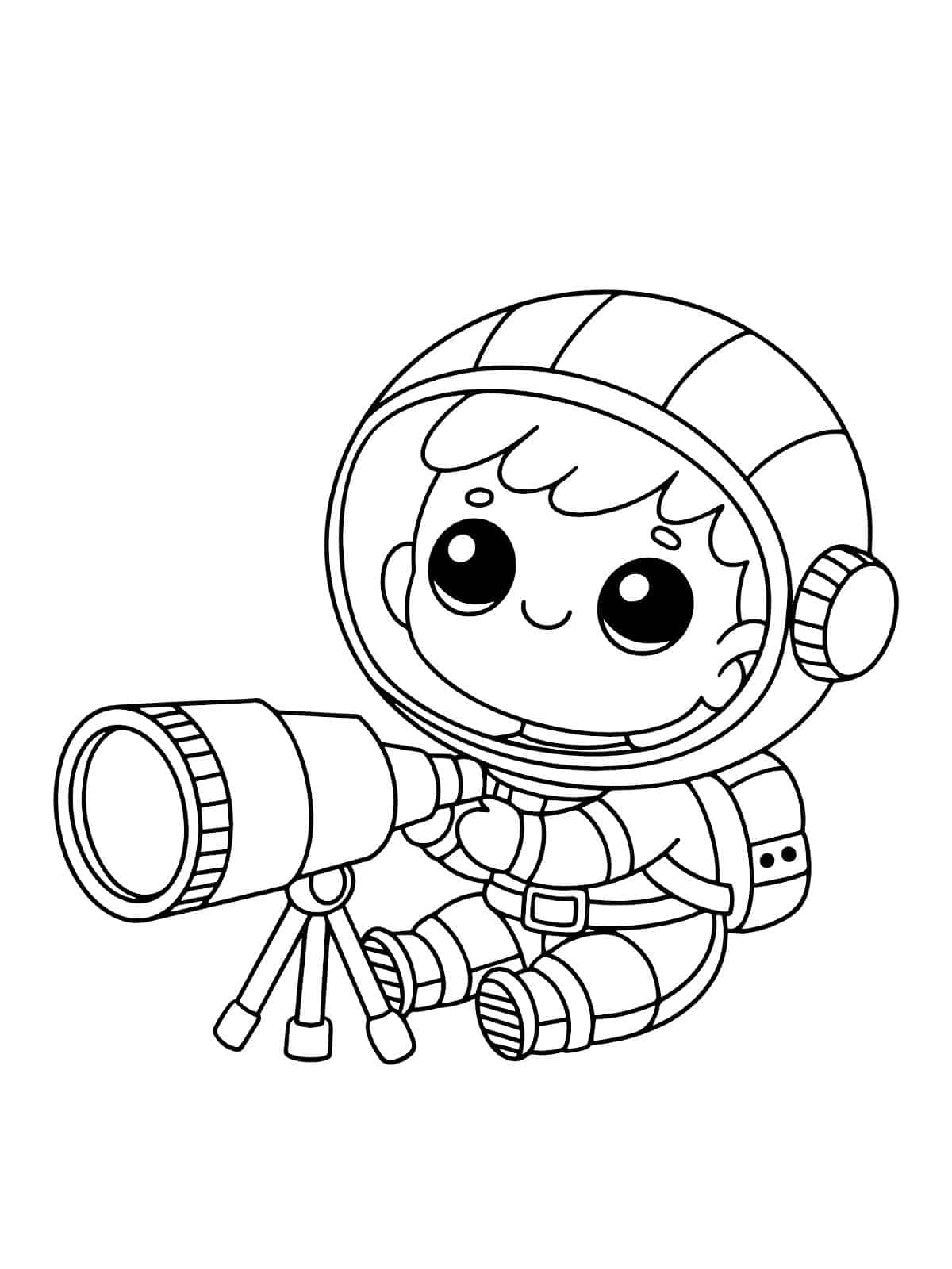 Astronaut In Space Coloring Pages