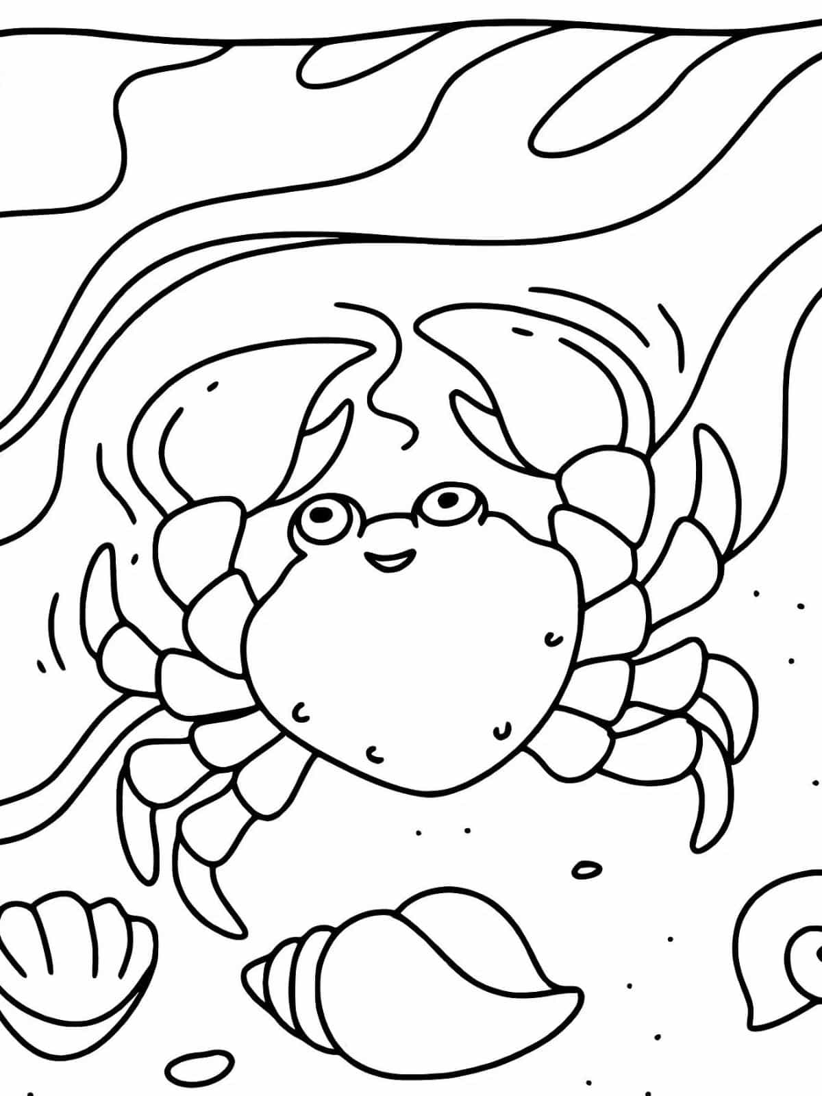 Baby Crab Exploring The Rocks Coloring Pages