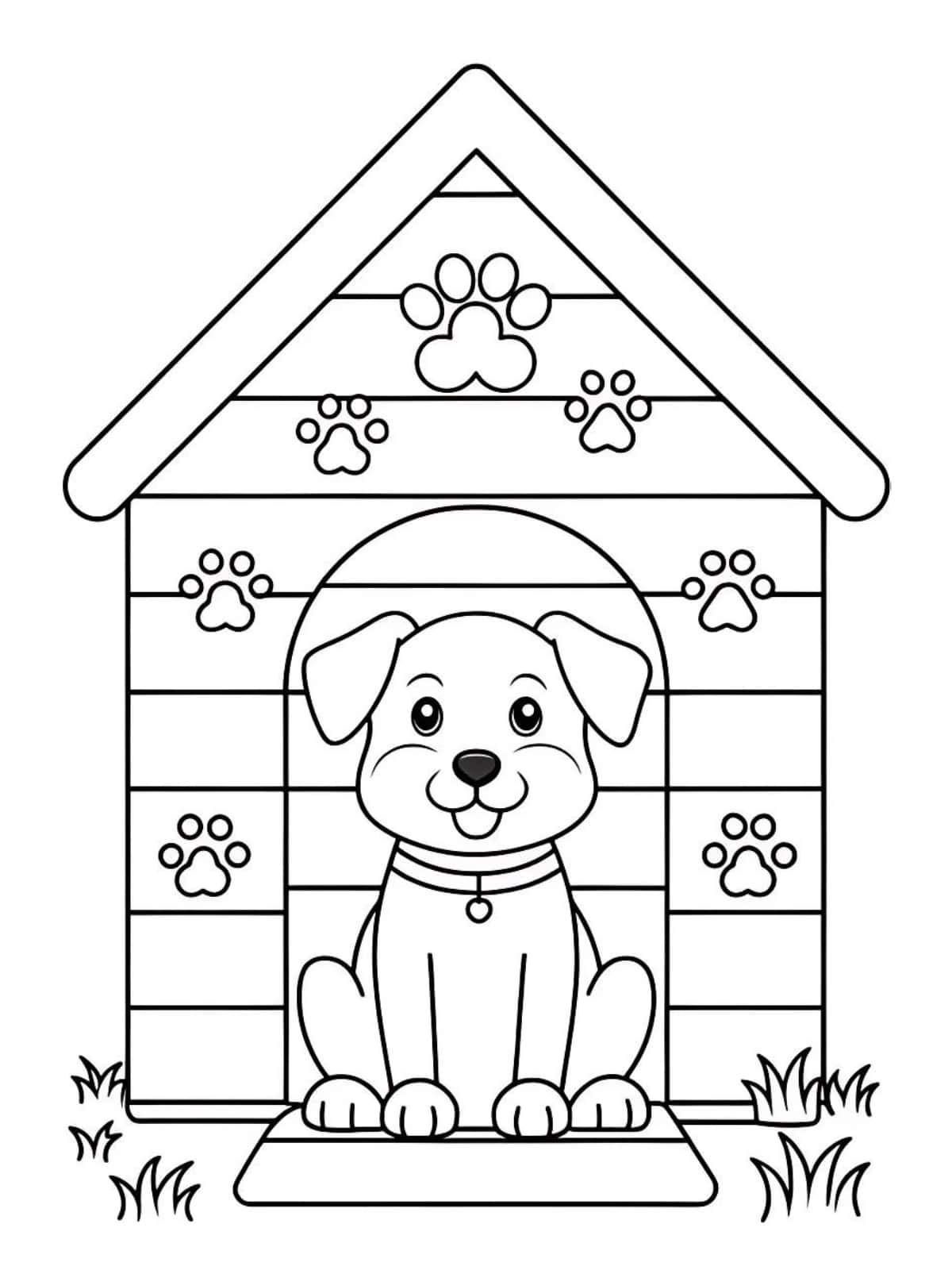 Baby Dog Sit Down Coloring Pages For Kids