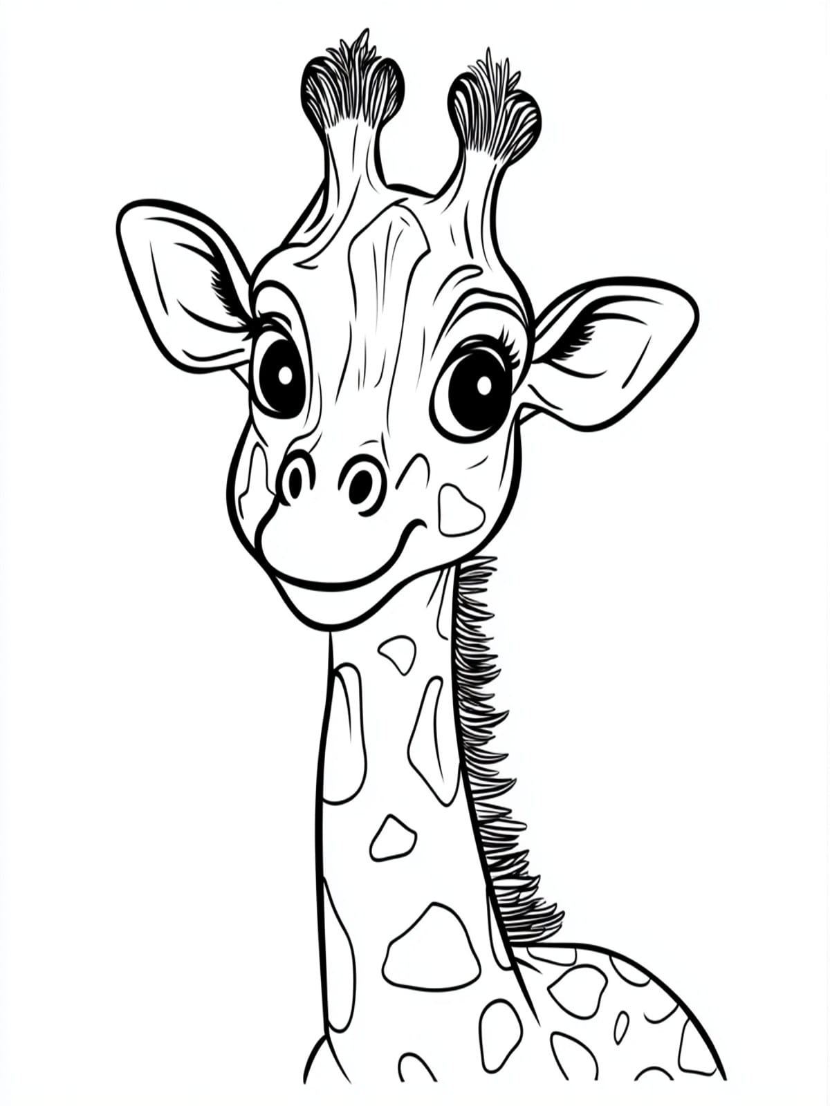 Baby Giraffe Playing Coloring Pages