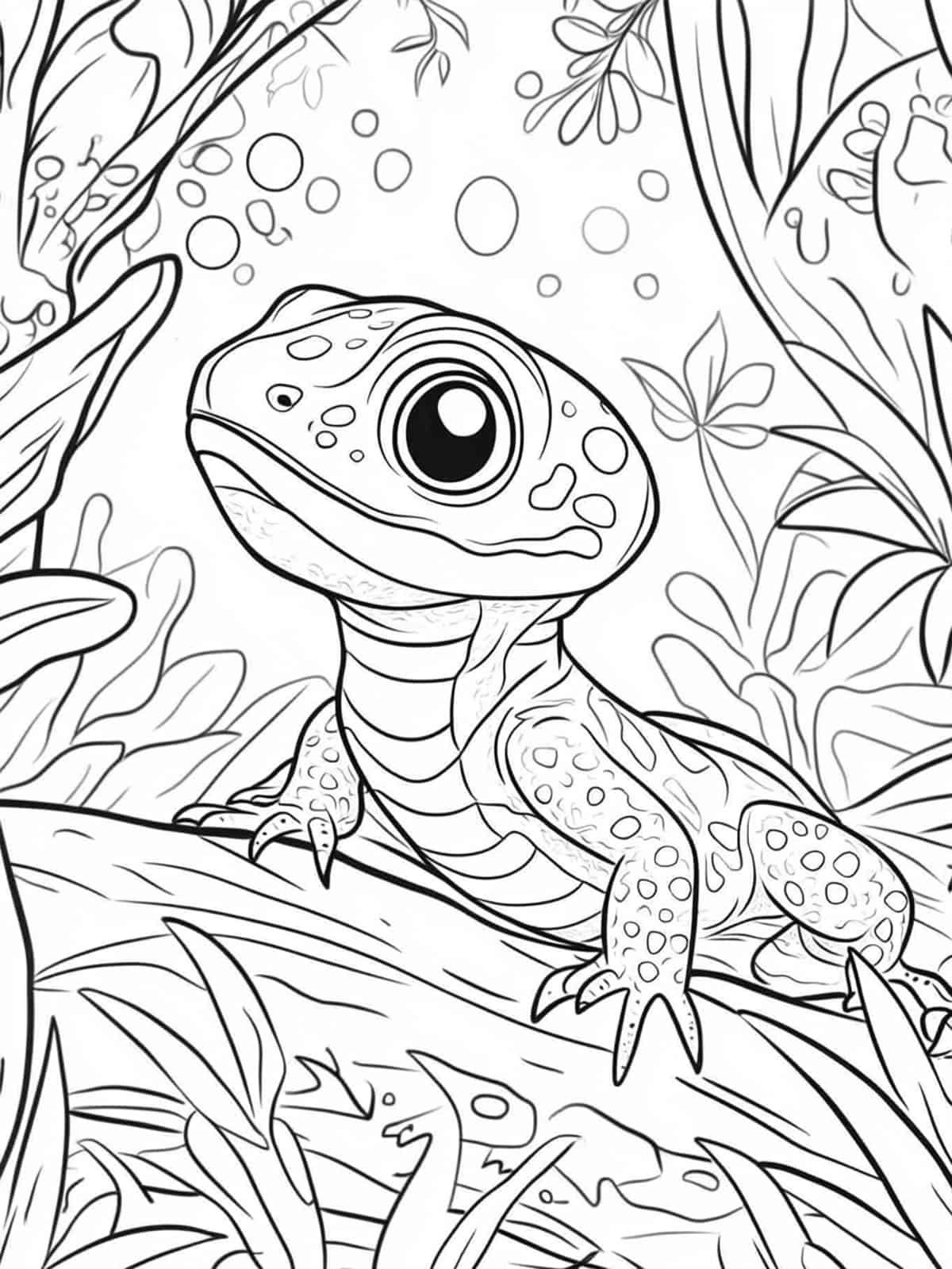 Baby Lizard Coloring Pages For Kids