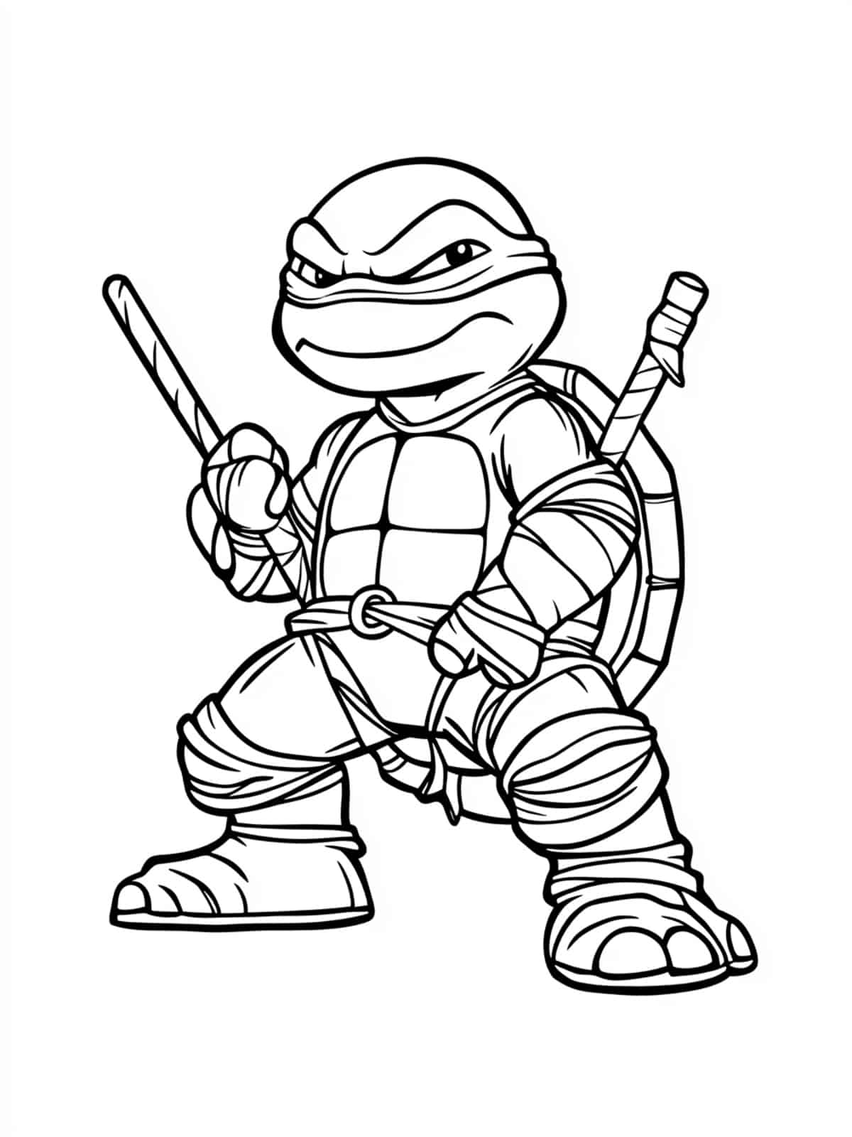 Baby Ninja Turtles Coloring Page Simple