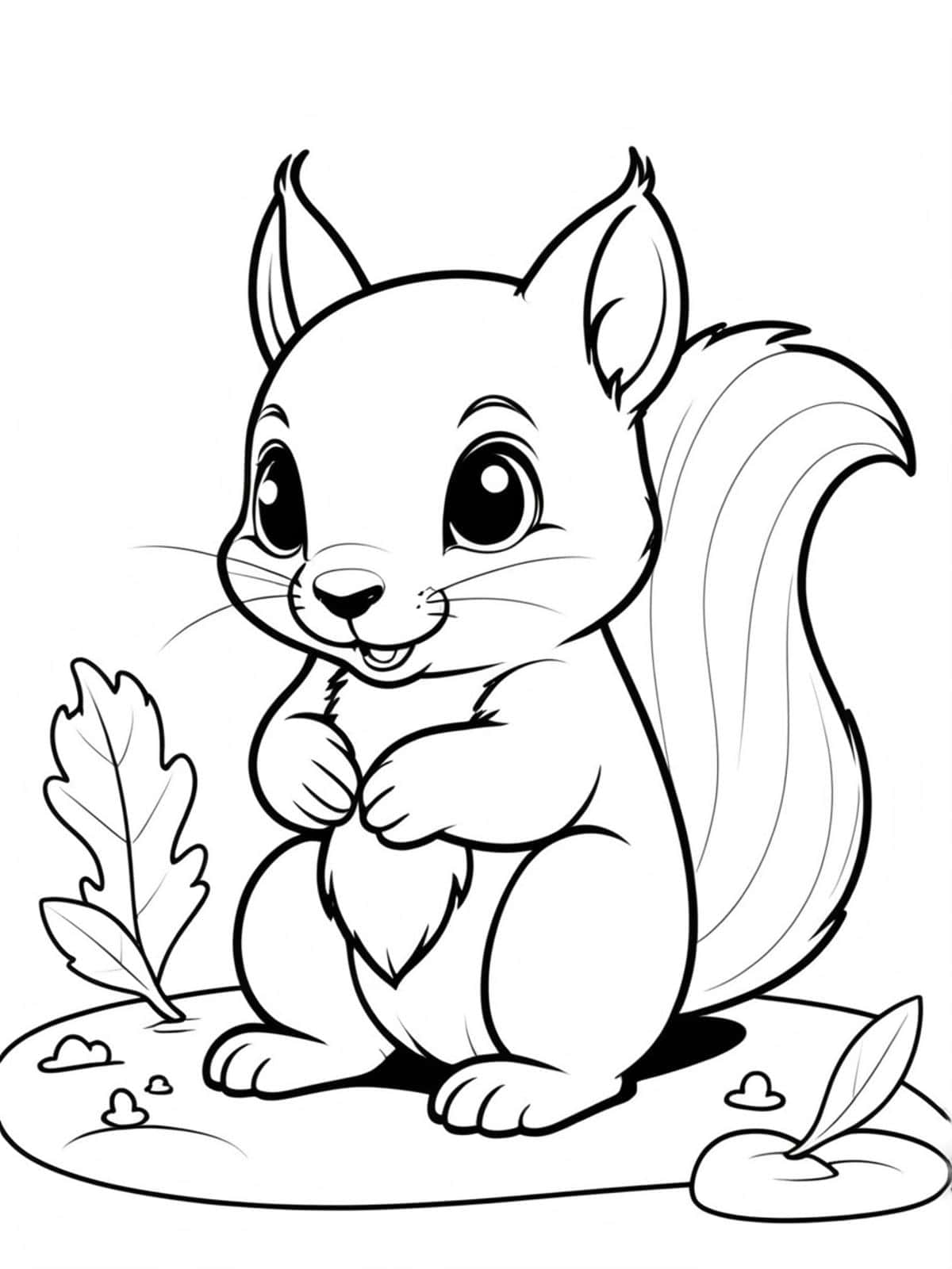 Baby Squirrel With A Fluffy Tail Coloring Pages