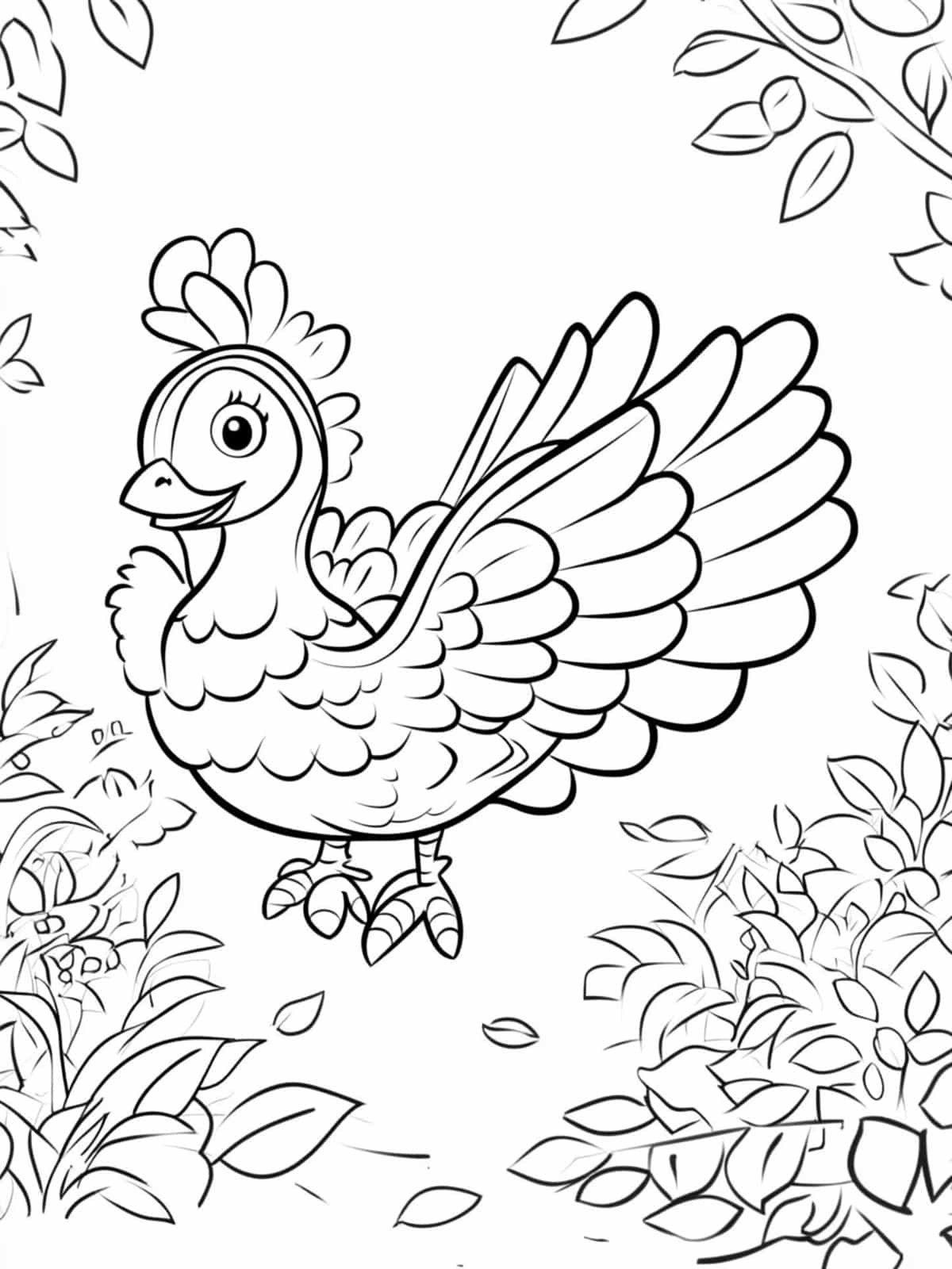 Baby Turkey Learning To Fly Coloring Pages