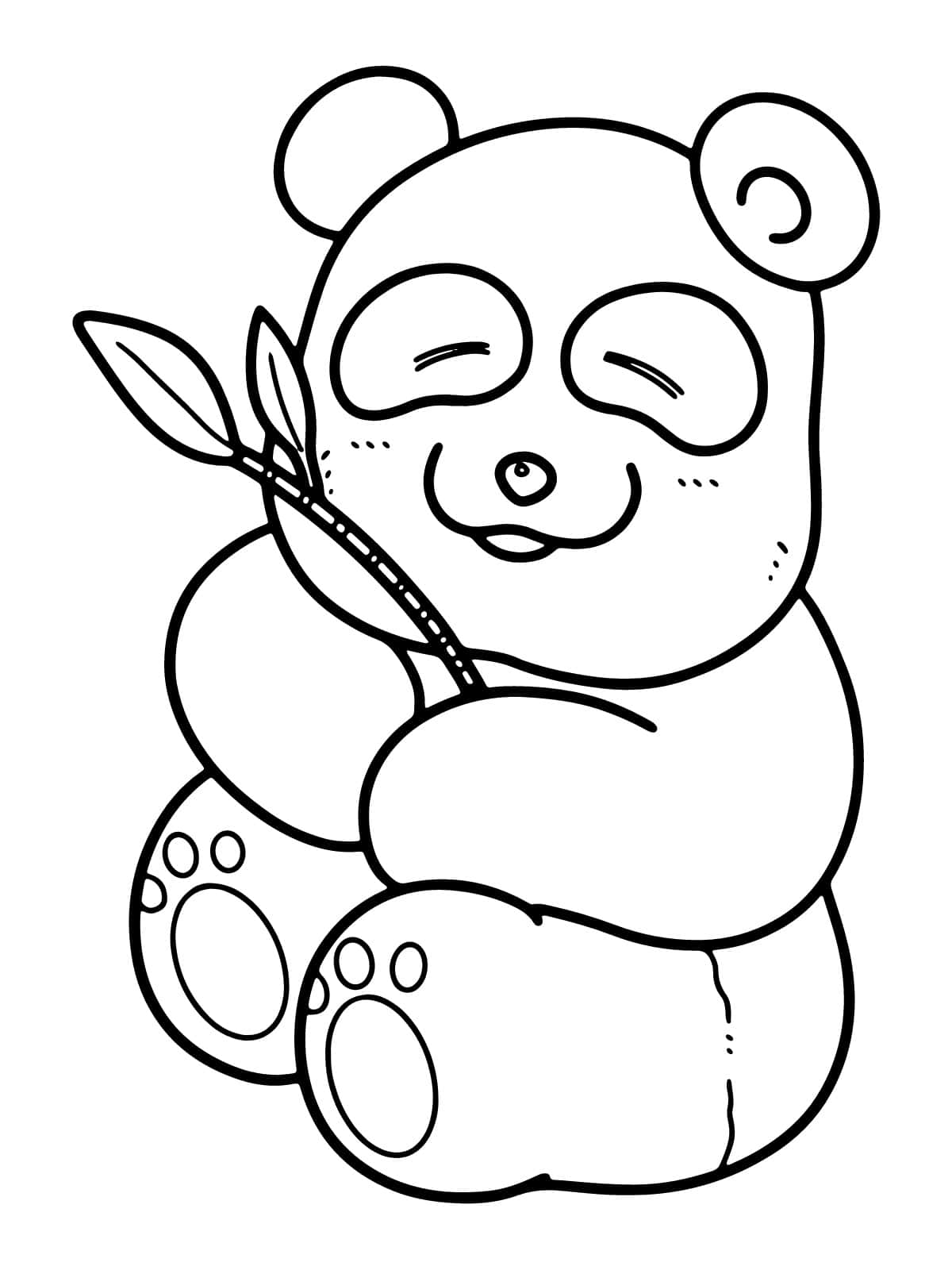 Bamboo Eating Panda Coloring Pages