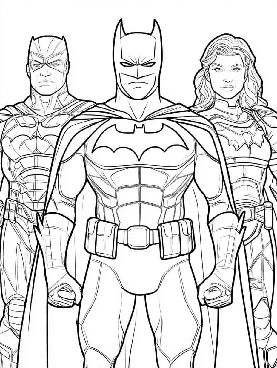 Batman And His Allies Coloring Page