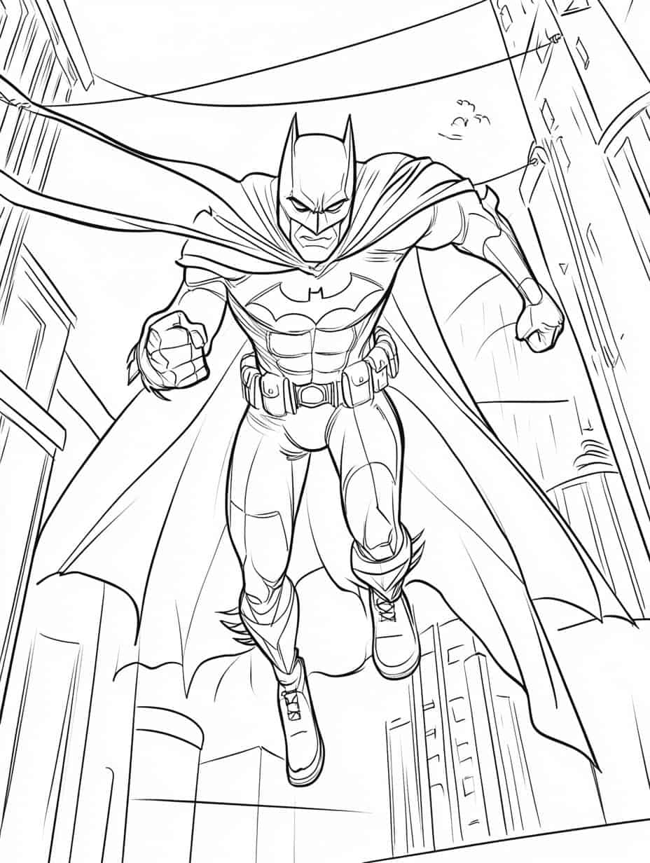 Batman In Action Coloring Pages