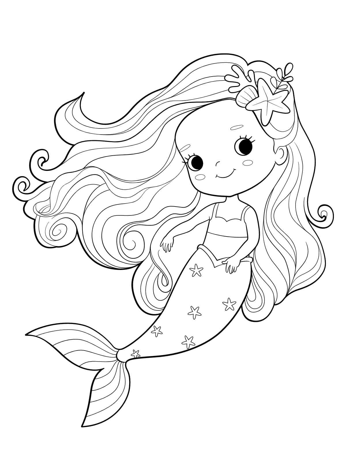 Beautiful Mermaid Coloring Pages