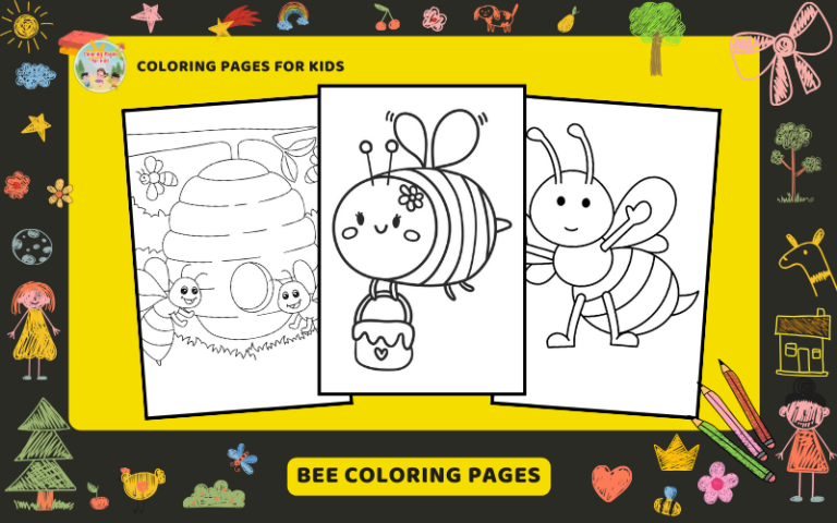 Bee Coloring Pages Featured Image