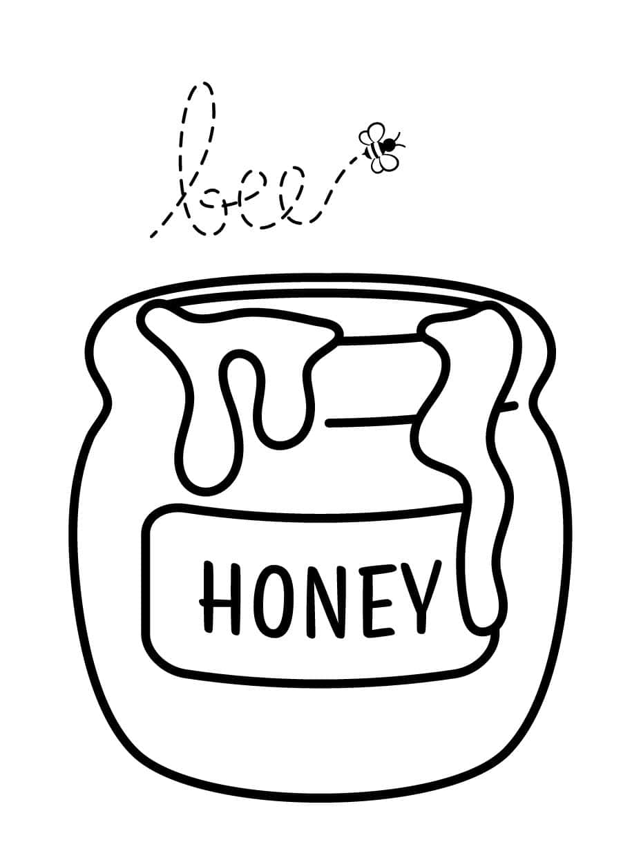 Bee With Haoney Coloring Page