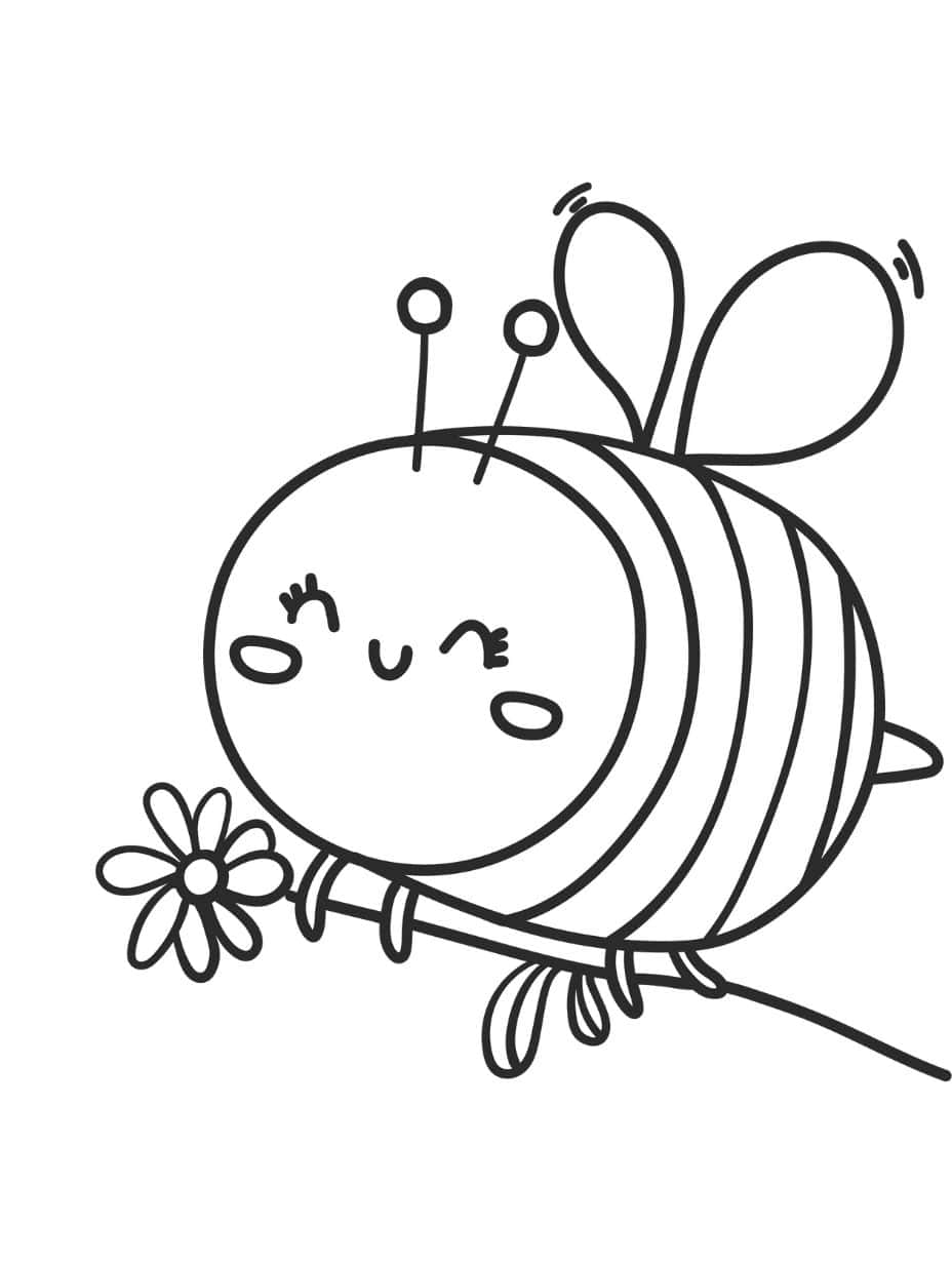 Bee With Stripes Coloring Page