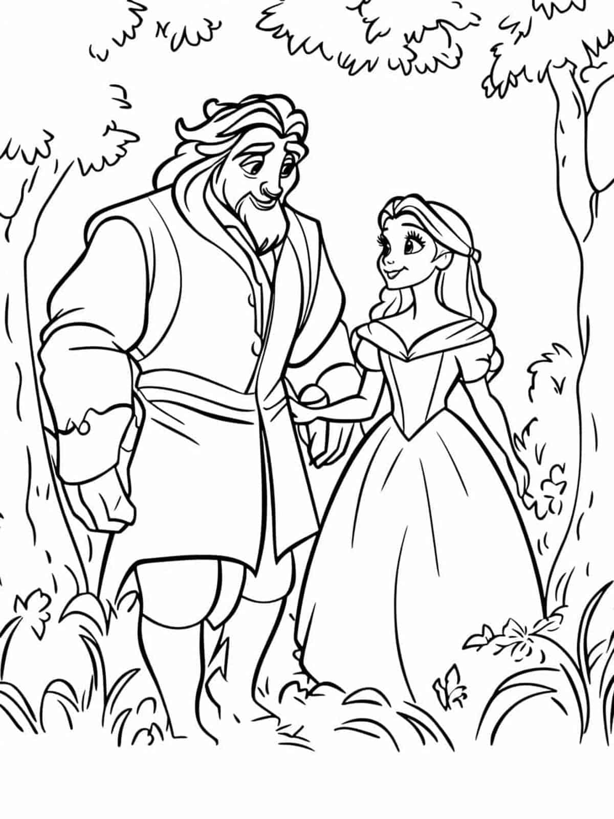 Belle And Beast Castle Adventure Coloring Pages