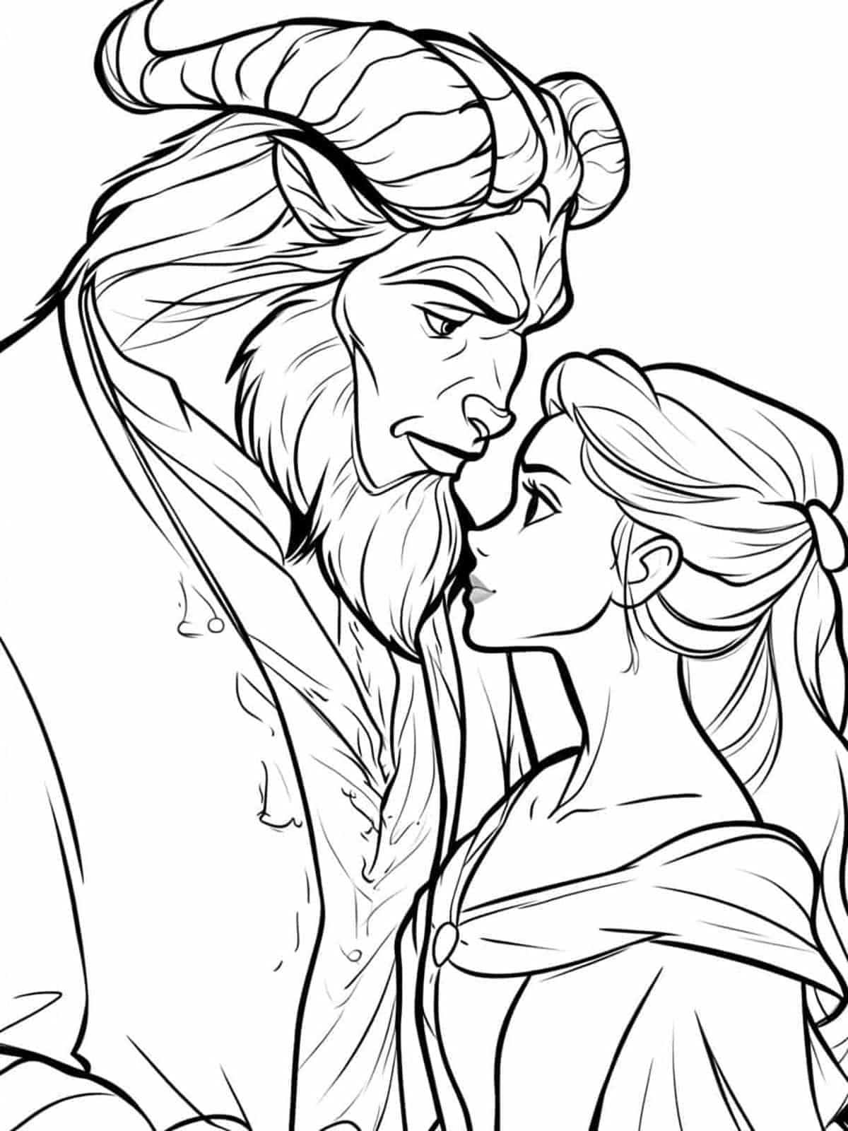 Belle And Beast Eiffel Tower Love Coloring Pages