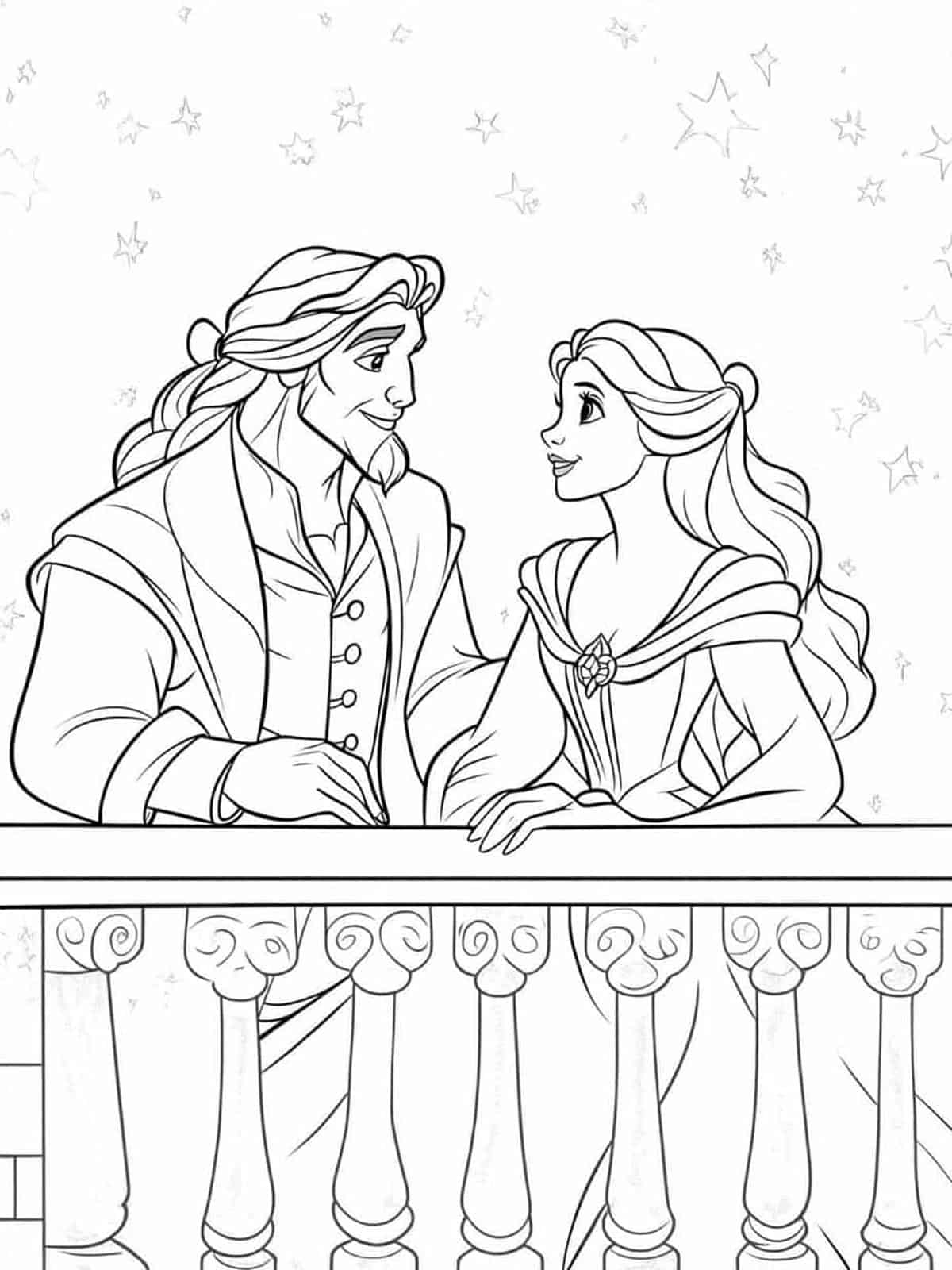 Belle And Beast Wedding Coloring Pages