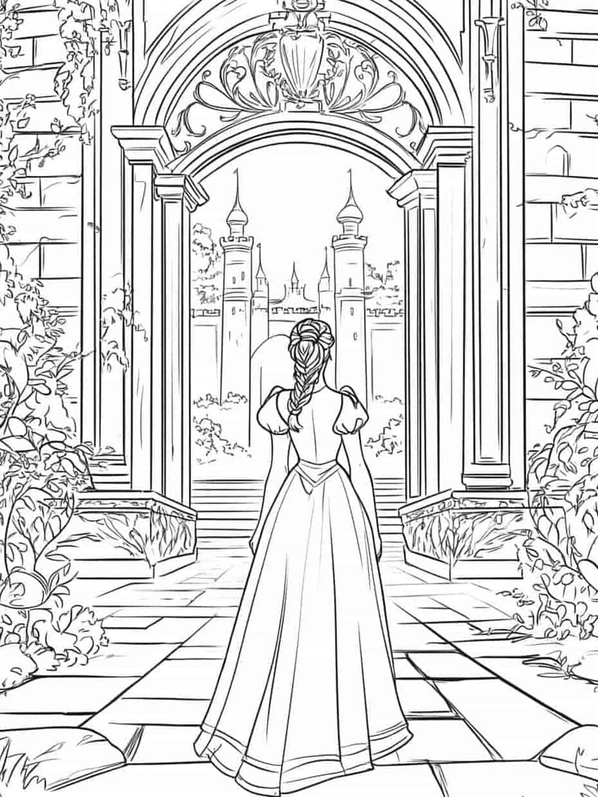 Belle Castle View Coloring Pages